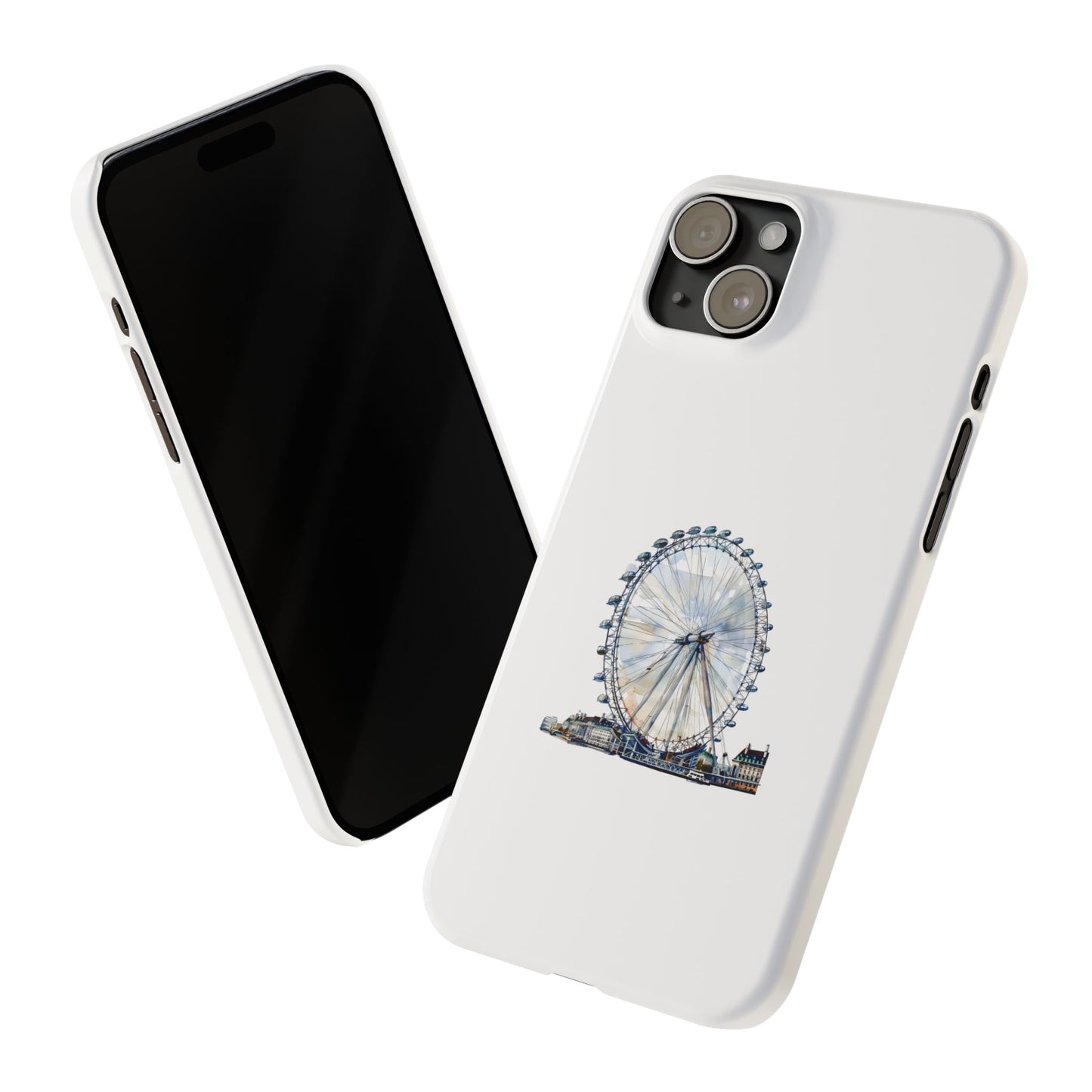 Scenic Slim Phone Cases with London Eye Design, Artistic Phone Holder for Travelers, Minimalist Gift, Stylish Accessory, Durable Protection