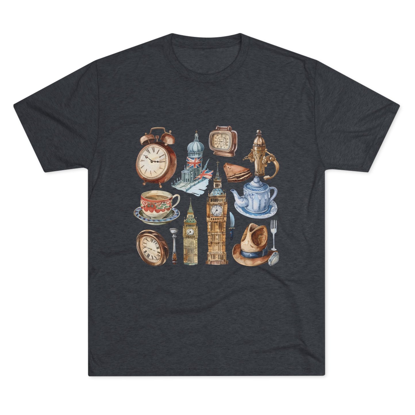 Vintage England Elegant Unisex Tri-Blend Crew Tee