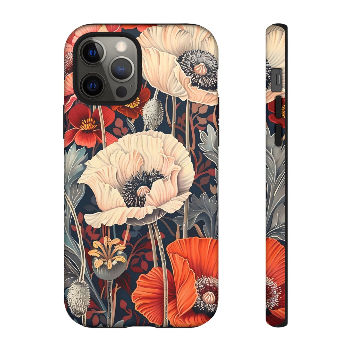 Floral iPhone Case, Tough Phone Cover, Artistic Protection, Flower Design, Unique Gift for Her, Phone Accessory, Trendy Tech