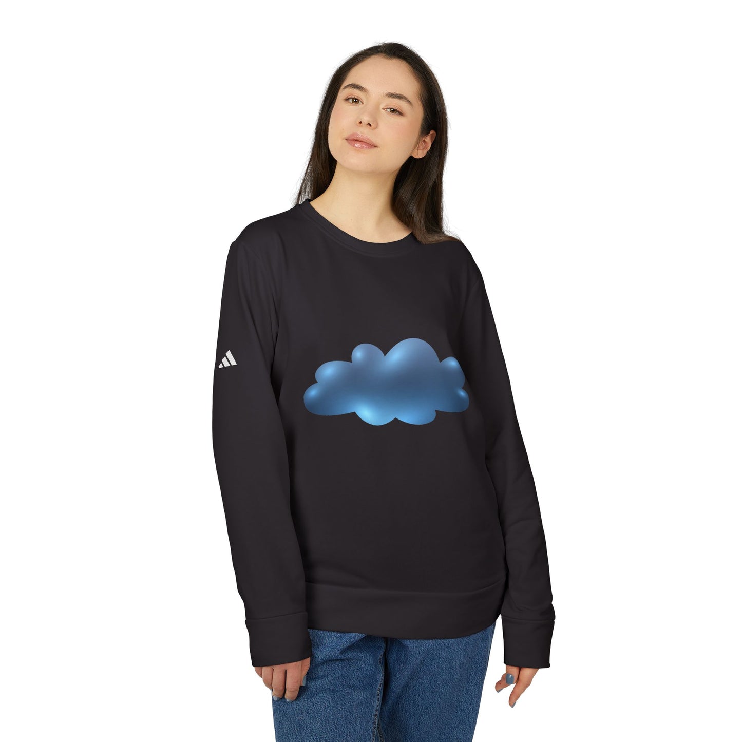 Adidas Unisex Fleece Sweatshirt - Cold Serene - Blue Cloud Design