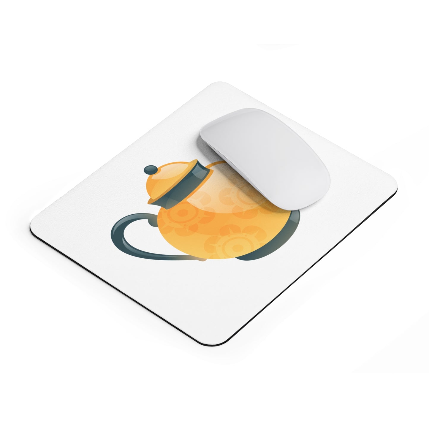 Cheerful Teapot Mouse Pad, Fun Office Accessory, Gift for Tea Lovers, Cute Desk Decor, Personalized Mouse Pad