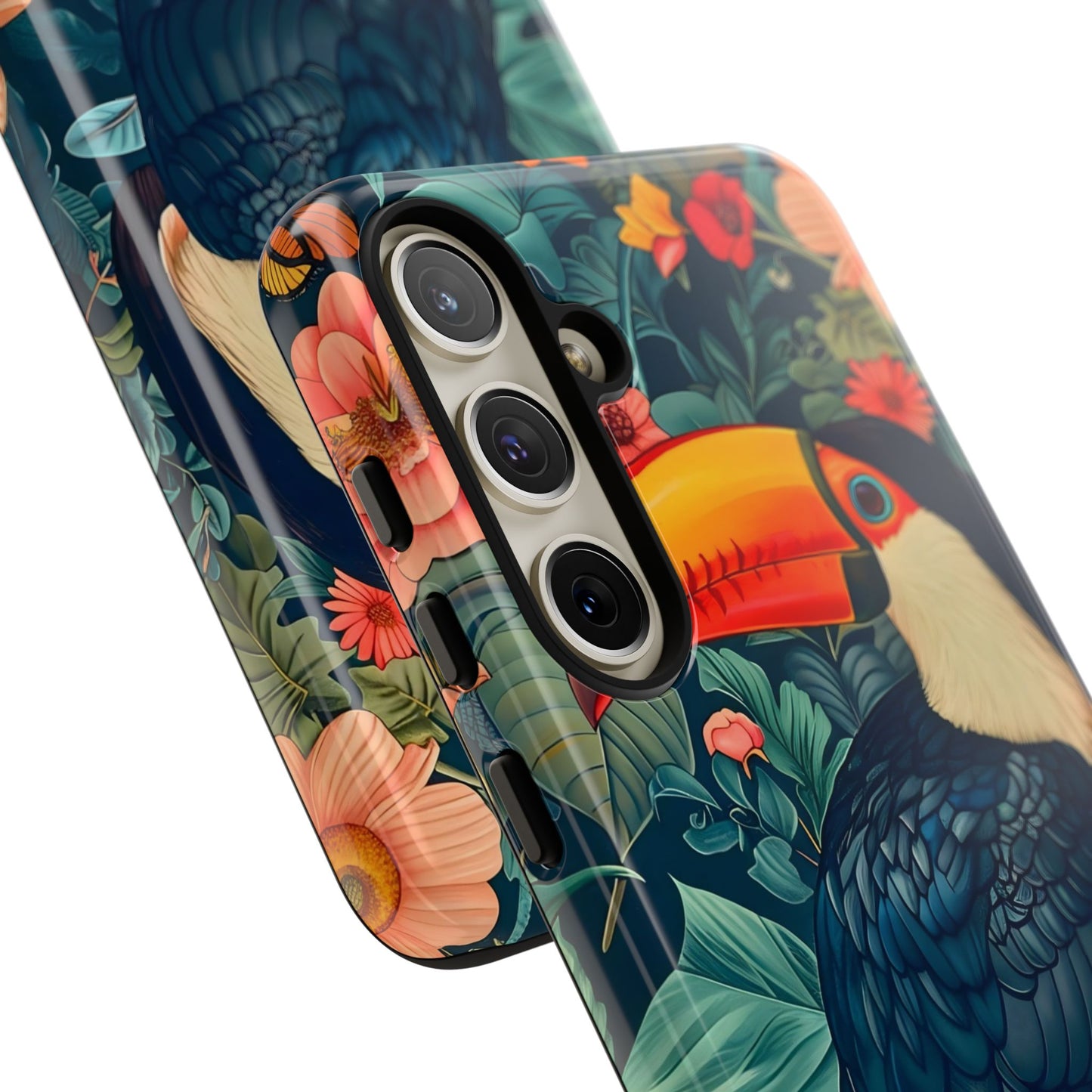 Tropical Toucan Phone Case - Cute Animal Design, Nature Lover Gift, Floral Pattern, Bird Lover Accessory, Summer Vibes