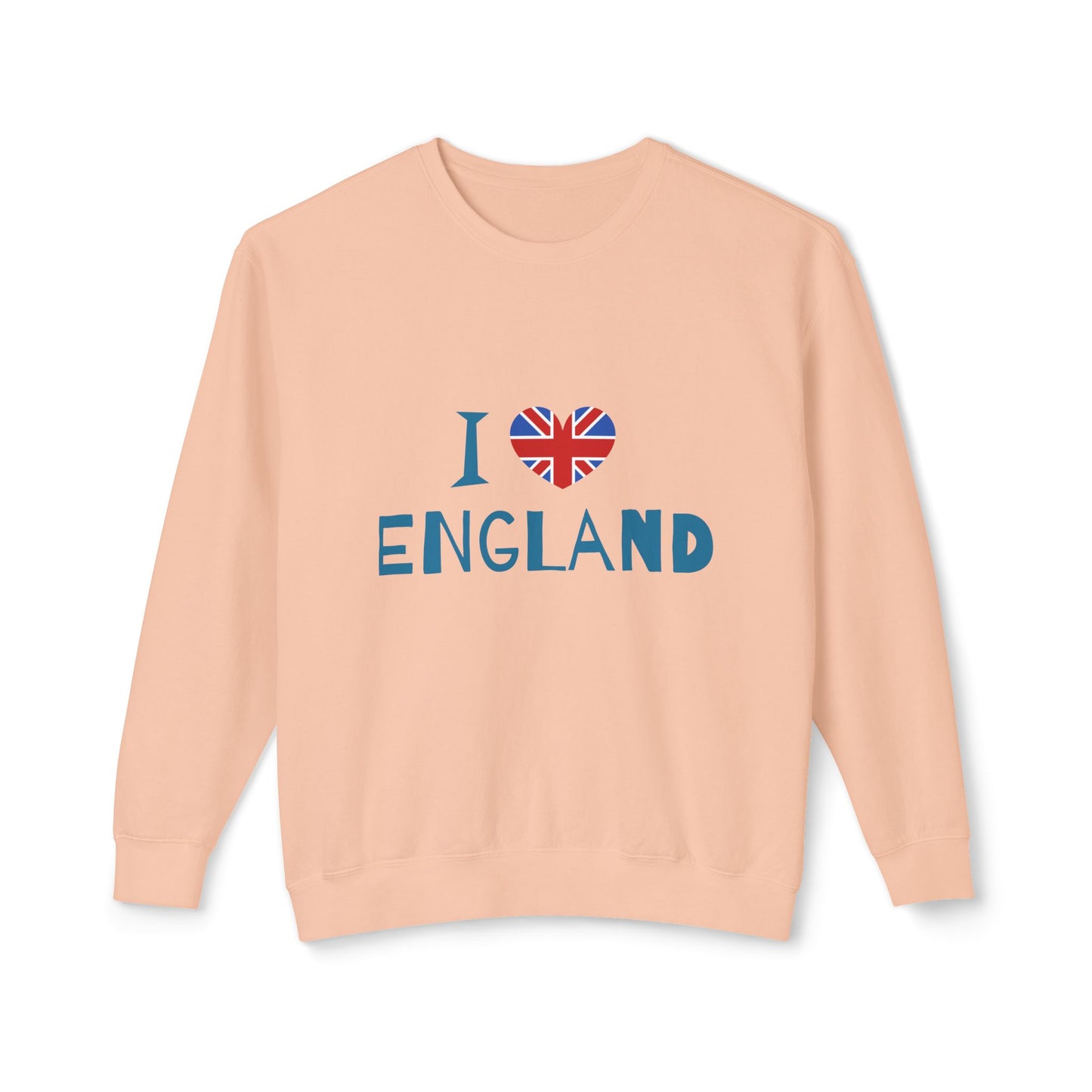 Unisex Lightweight Crewneck Sweatshirt Relaxed - I Love England