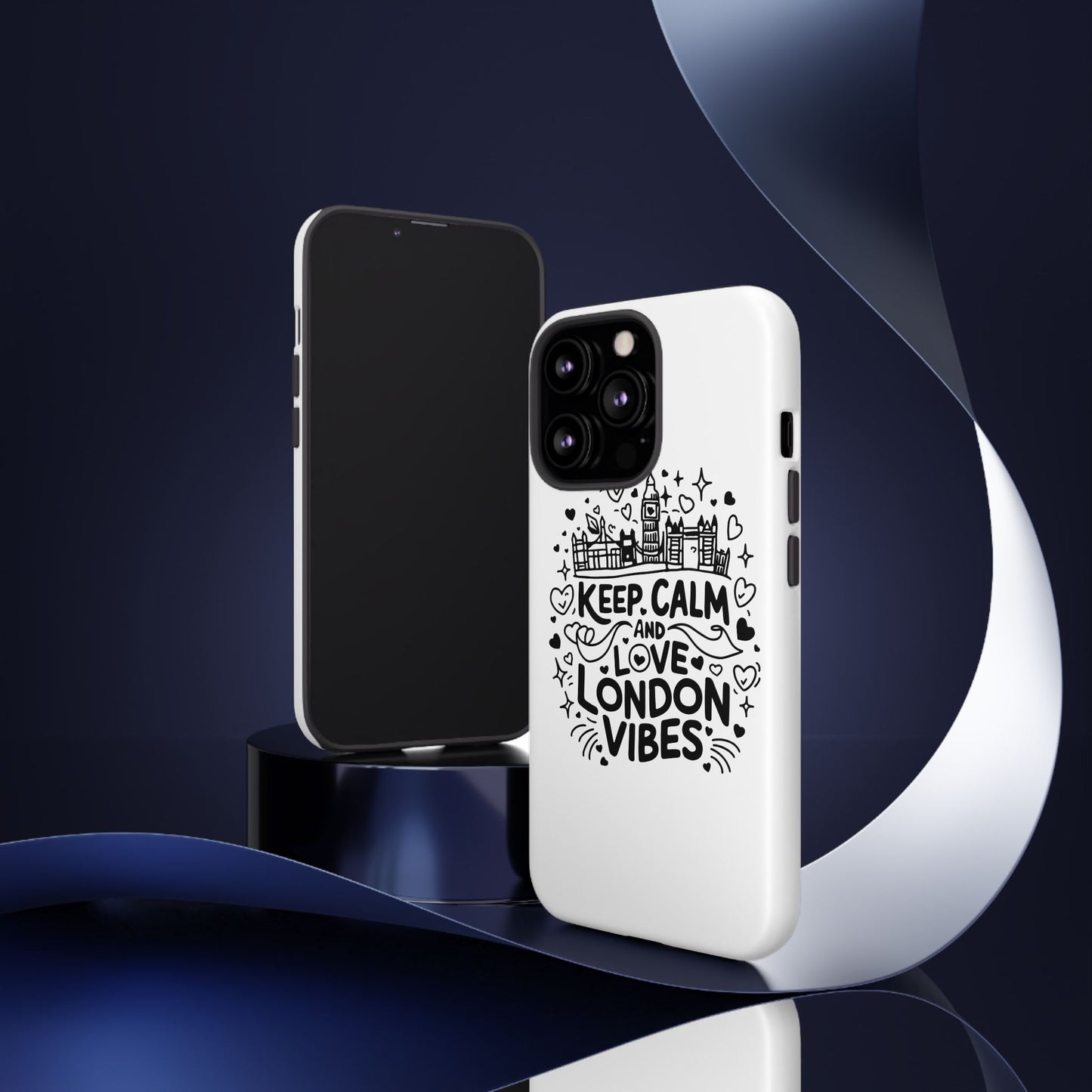 London Vibes Phone Case – Keep Calm Design, iPhone Accessories, Gift for Travelers, London Souvenir, Unique Cell Phone Cover