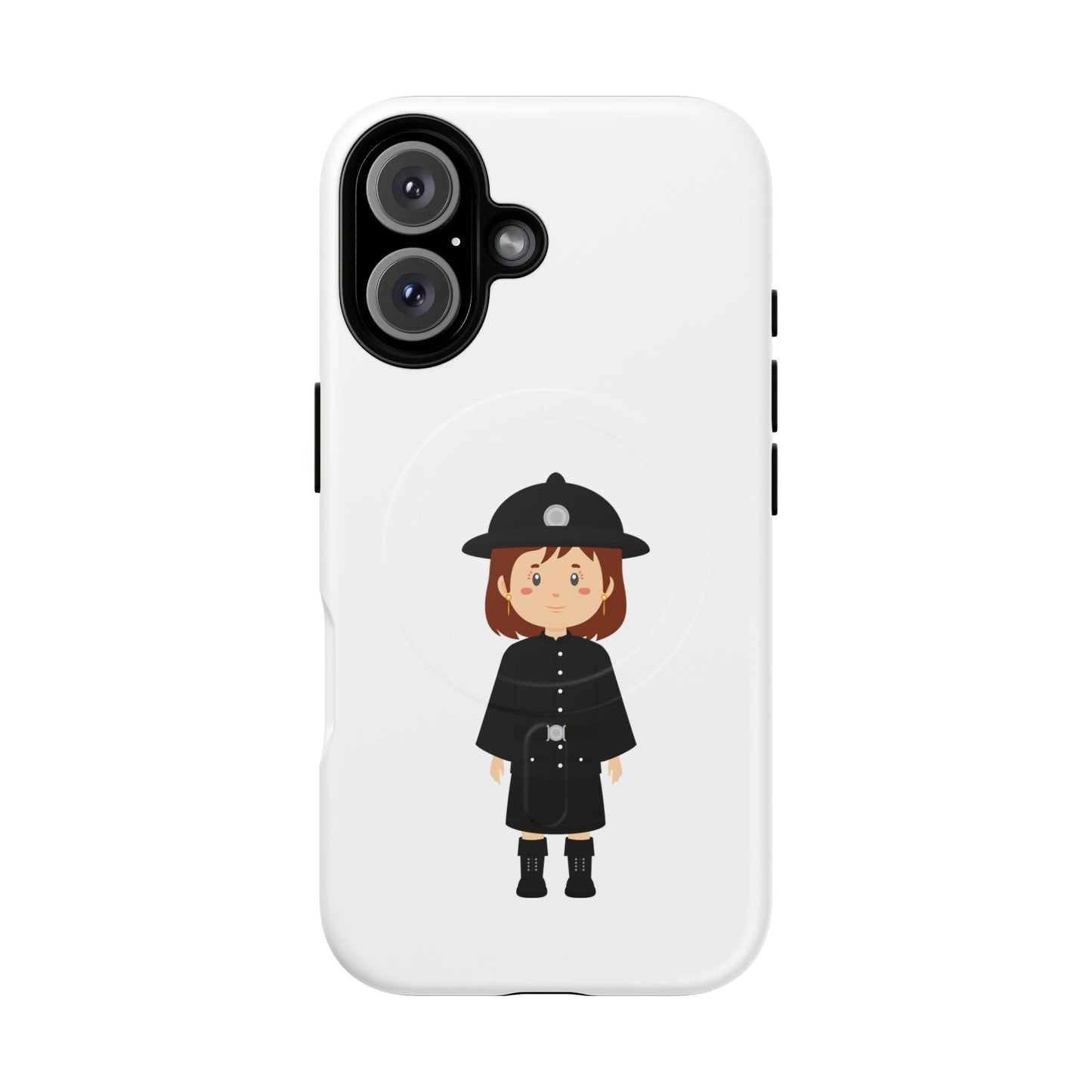 Cute Police Officer Phone Case, Tough Magnetic Case for Kids, Unique Gift for Law Enforcement Fans, Durable Mobile Cover