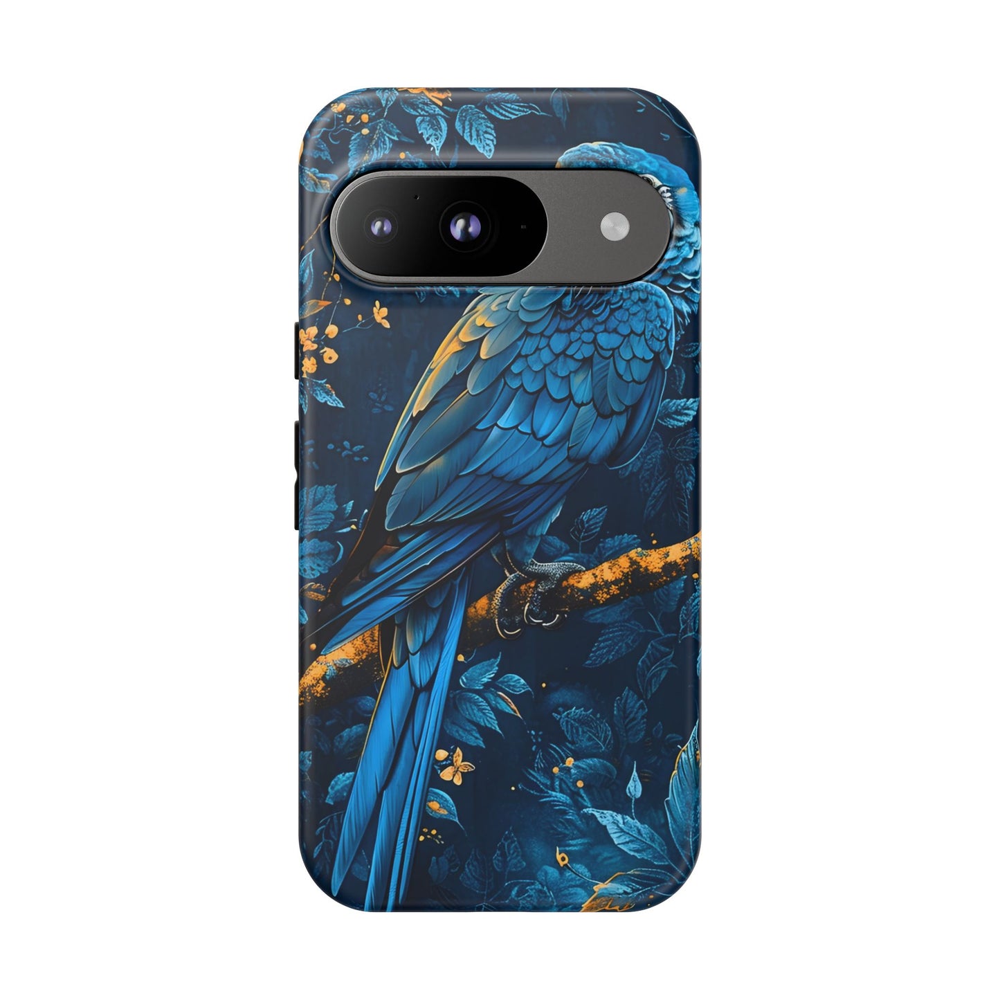 Tough Cases - Vibrant Blue Parrot Phone Case, Tropical Bird Phone Cover, Nature Lover Gift, Eco-Friendly Accessories, Unique Wildlife Decor