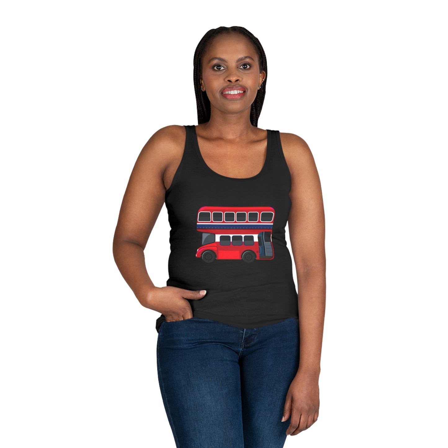 Women's Tank Top - Iconic Red Bus Illustration Wall Decor