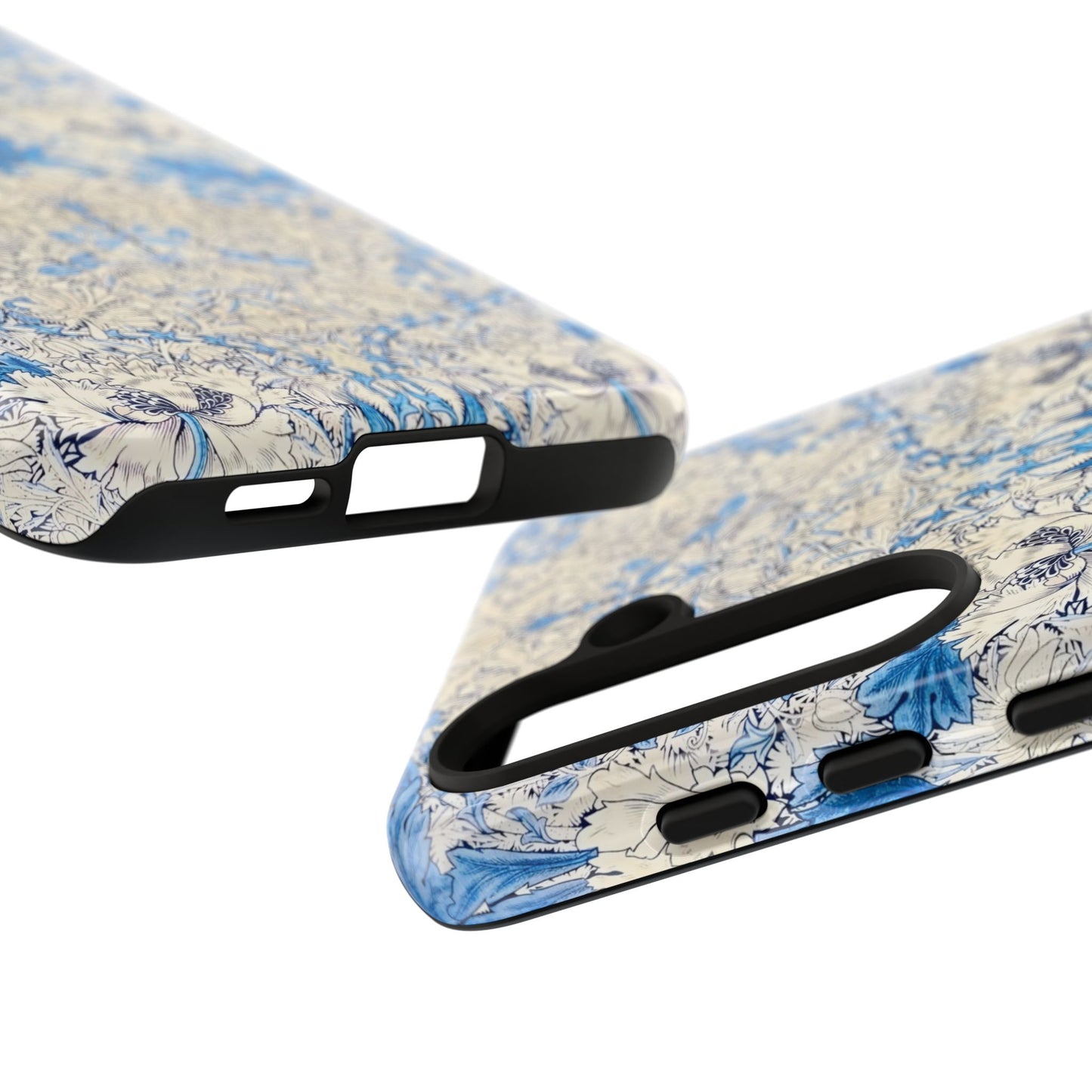 Elegant Floral Phone Case, Tough iPhone Cover, Stylish Mobile Protector, Blue Patterned Case, Unique Gift for Her