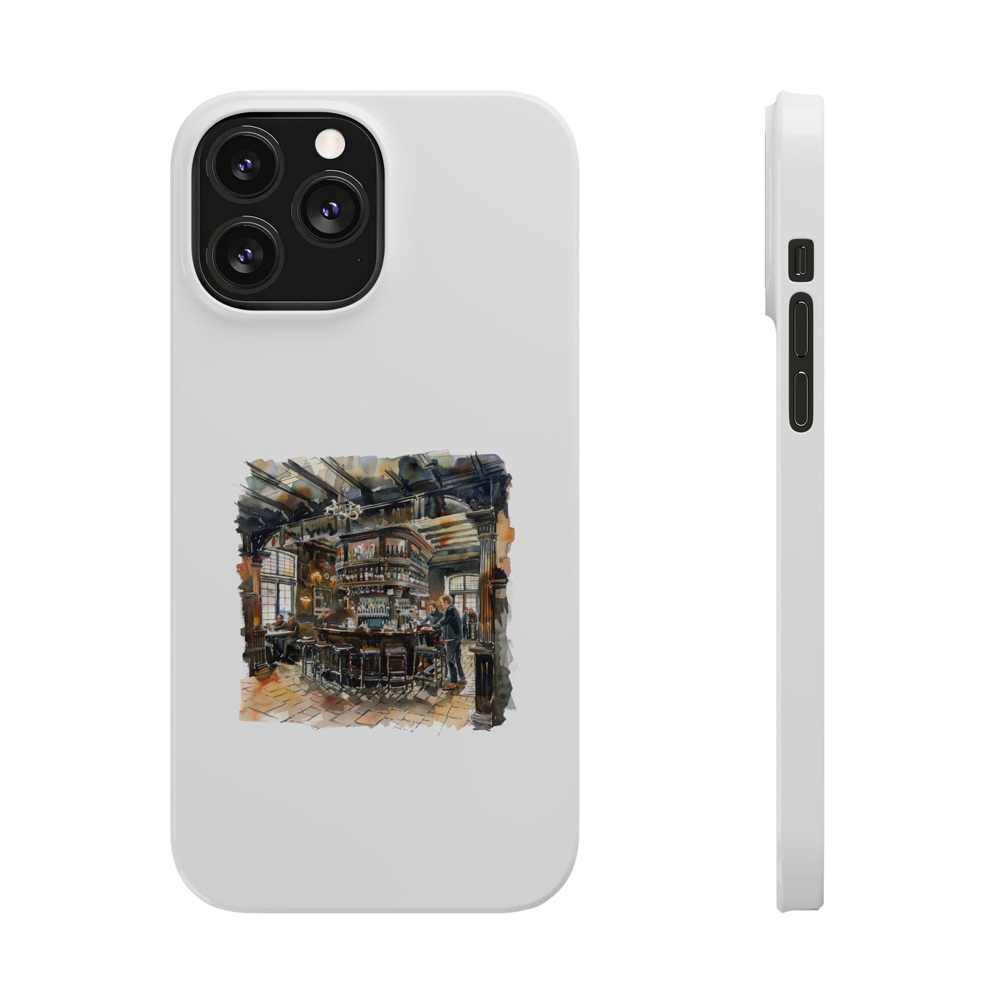 Artisan Bar Scene Phone Cases, Custom Slim Cases for Home Decor Lovers, Unique Gift for Bar Enthusiasts, Perfect for Birthdays and Holidays