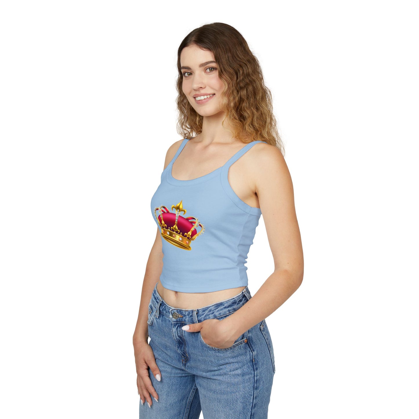 Women's Spaghetti Strap Tank Top - British Royal Crown Design