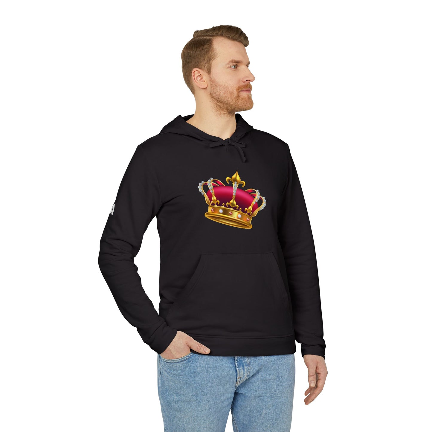 adidas Unisex Fleece Hoodie - British Royal Crown Design - Iconic Symbol of Monarchy