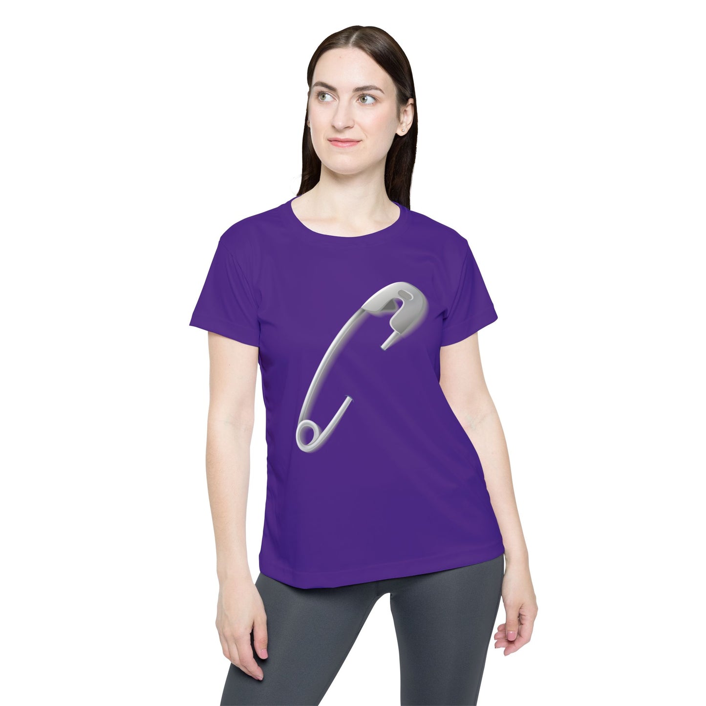 Women's Sports Jersey - Stylish Safety Pin Design - Perfect for Athletes and Casual Wear