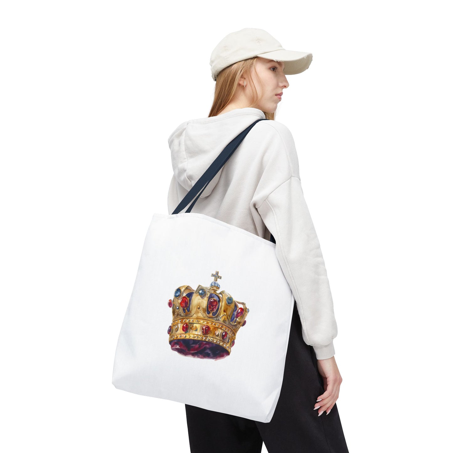 Crown Design Tote Bag | Royalty Gift, Reusable Shopping Bag, Elegant Carryall, Fashion Accessory, Birthday Present