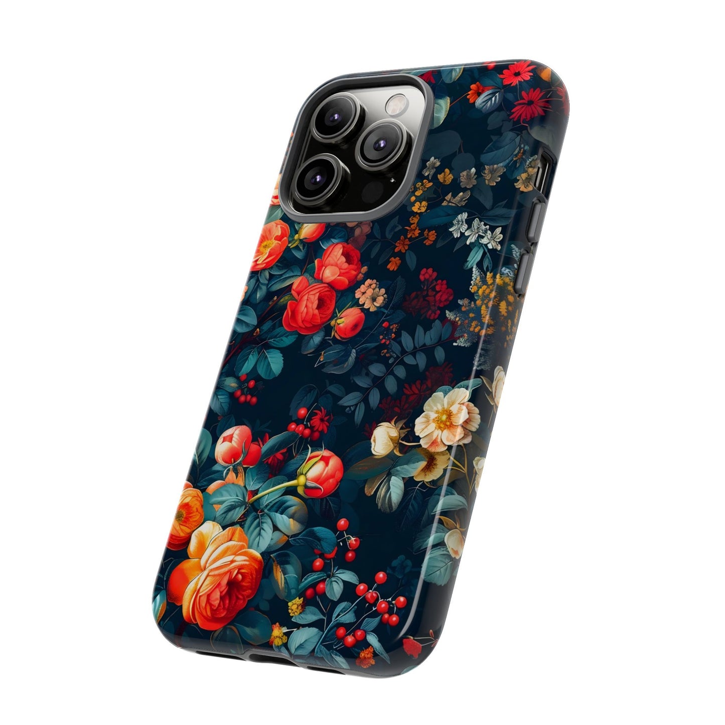 Floral Phone Case - Tough Cases, iPhone Protection, Elegant Floral Design, Gift for Her, Stylish Tech Accessory