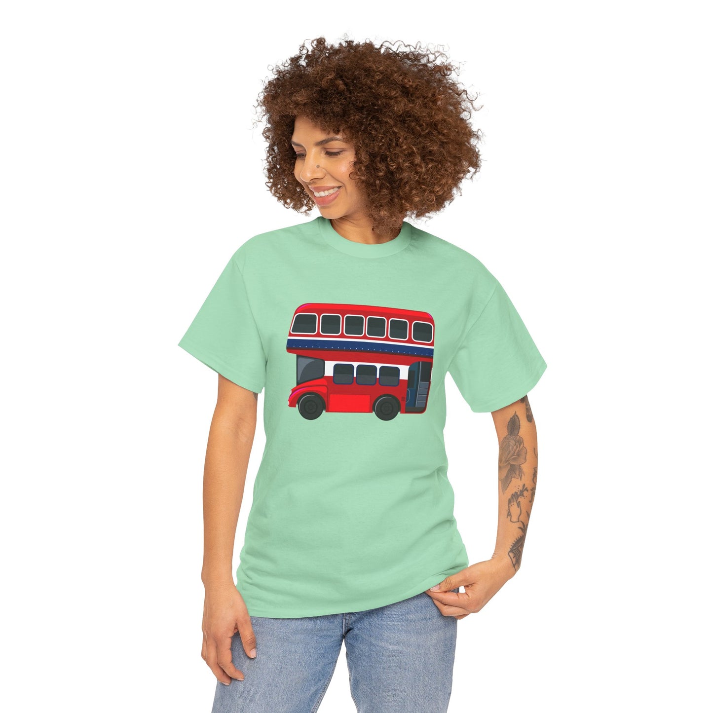 Unisex Heavy Cotton Tee - London Transport English Bus