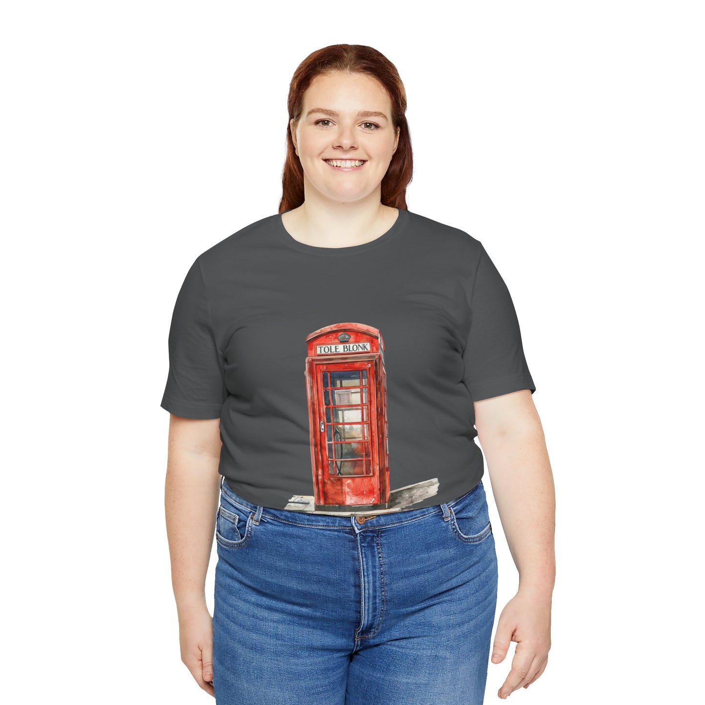 Unisex Jersey Short Sleeve Tee - Iconic British Public Telephone - Classic Red Phone Box