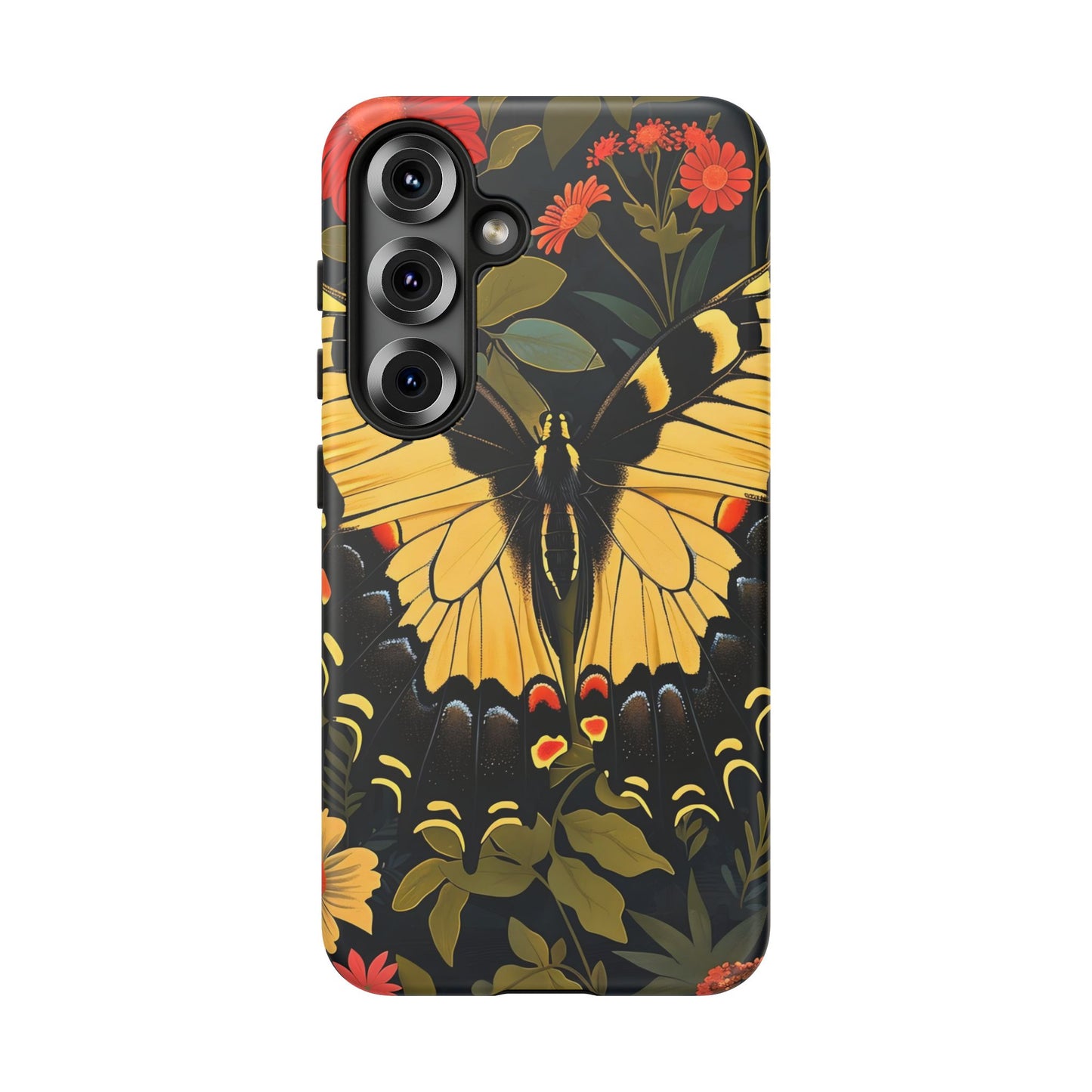 Butterfly Floral Phone Case, Tough Cases with Vibrant Design, Protective Cover for Nature Lovers, Gift for Her