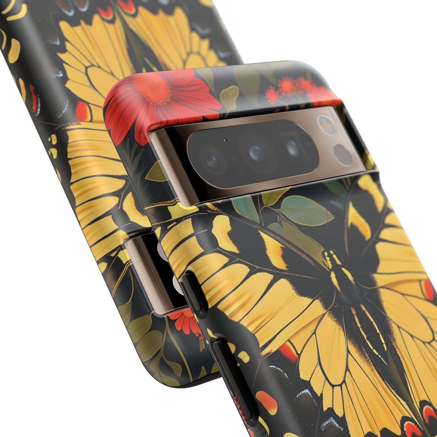 Butterfly Floral Phone Case, Tough Cases with Vibrant Design, Protective Cover for Nature Lovers, Gift for Her