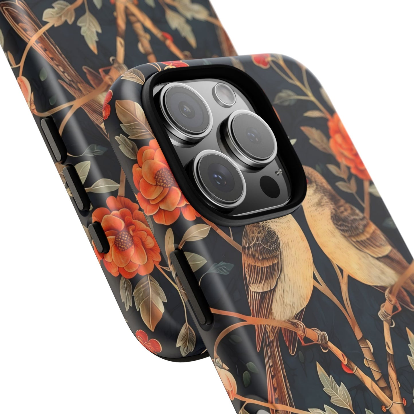 Floral Phone Case – Tough Cases with Bird Design, Unique Gift for Nature Lovers, Stylish Tech Accessory, Phone Cover, Artistic Case