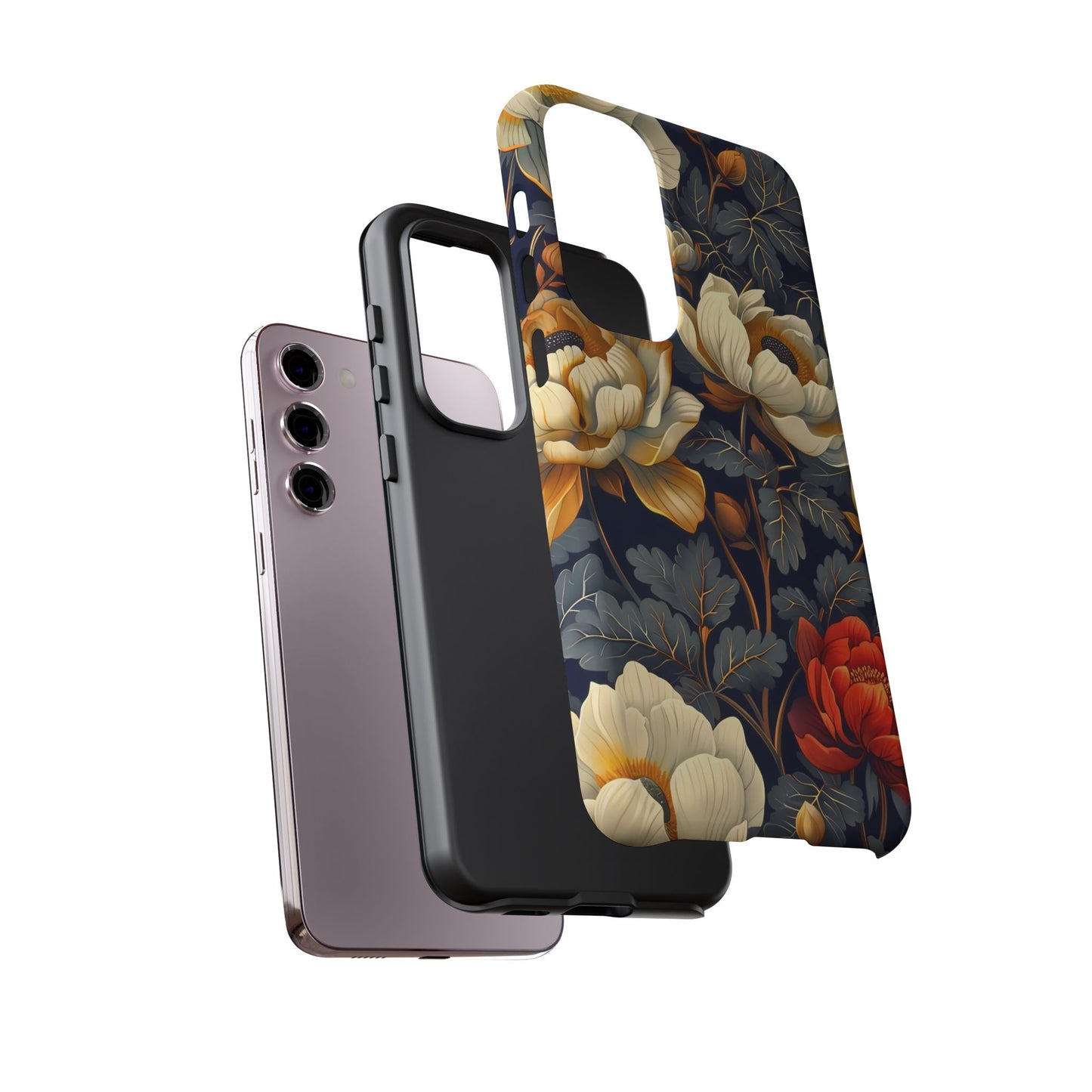 Floral Phone Case - Tough Cases, Stylish Mobile Cover, Flower Design, Holiday Gift, Trendy Accessory, Eco-Friendly Case