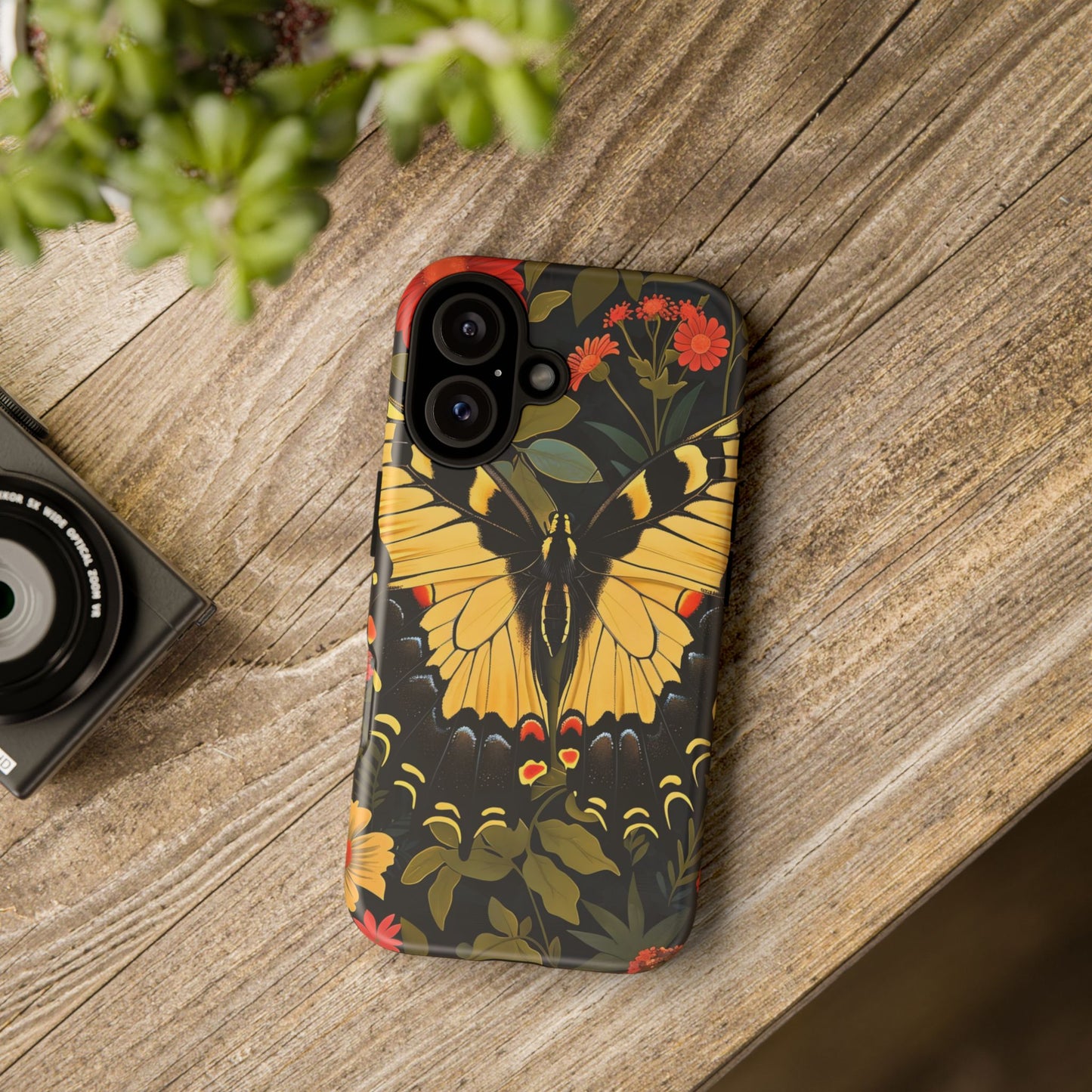 Butterfly Floral Phone Case, Tough Cases with Vibrant Design, Protective Cover for Nature Lovers, Gift for Her