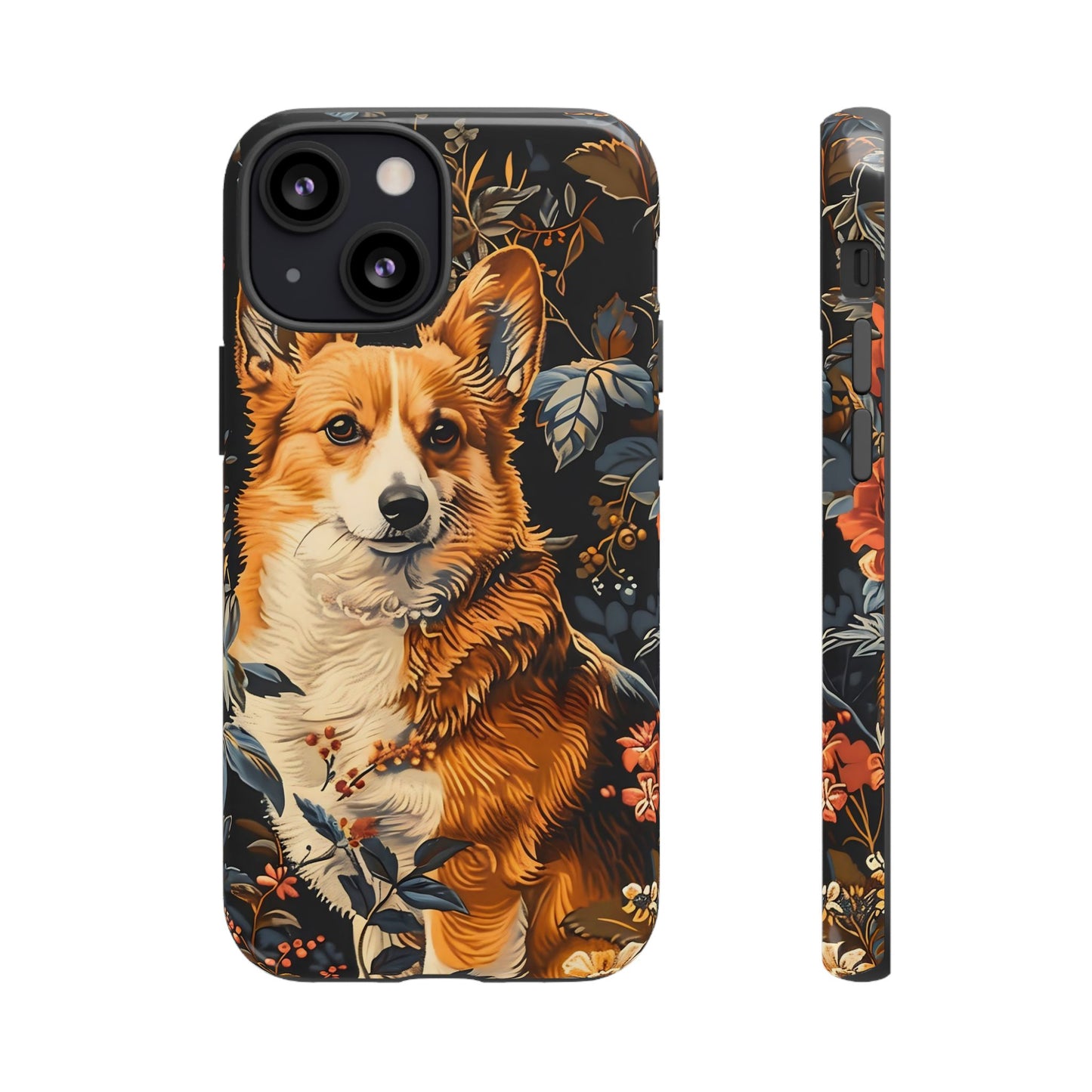 Corgi Floral Phone Case - Tough Cases for Dog Lovers, Cute Pet Accessories, Gift for Dog Owners, Floral Design, Personalized Tech Cover