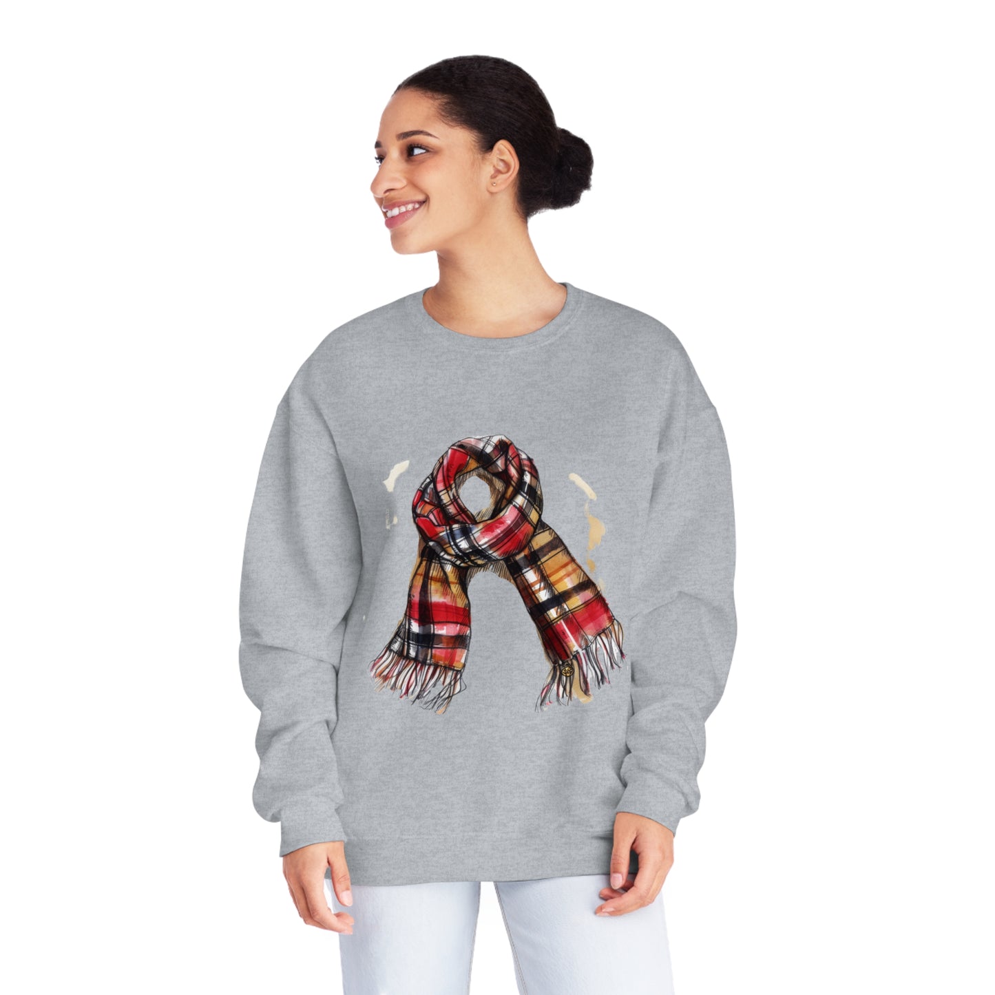 Unisex NuBlend® Crewneck Sweatshirt - Classic British Plaid Scarf Design