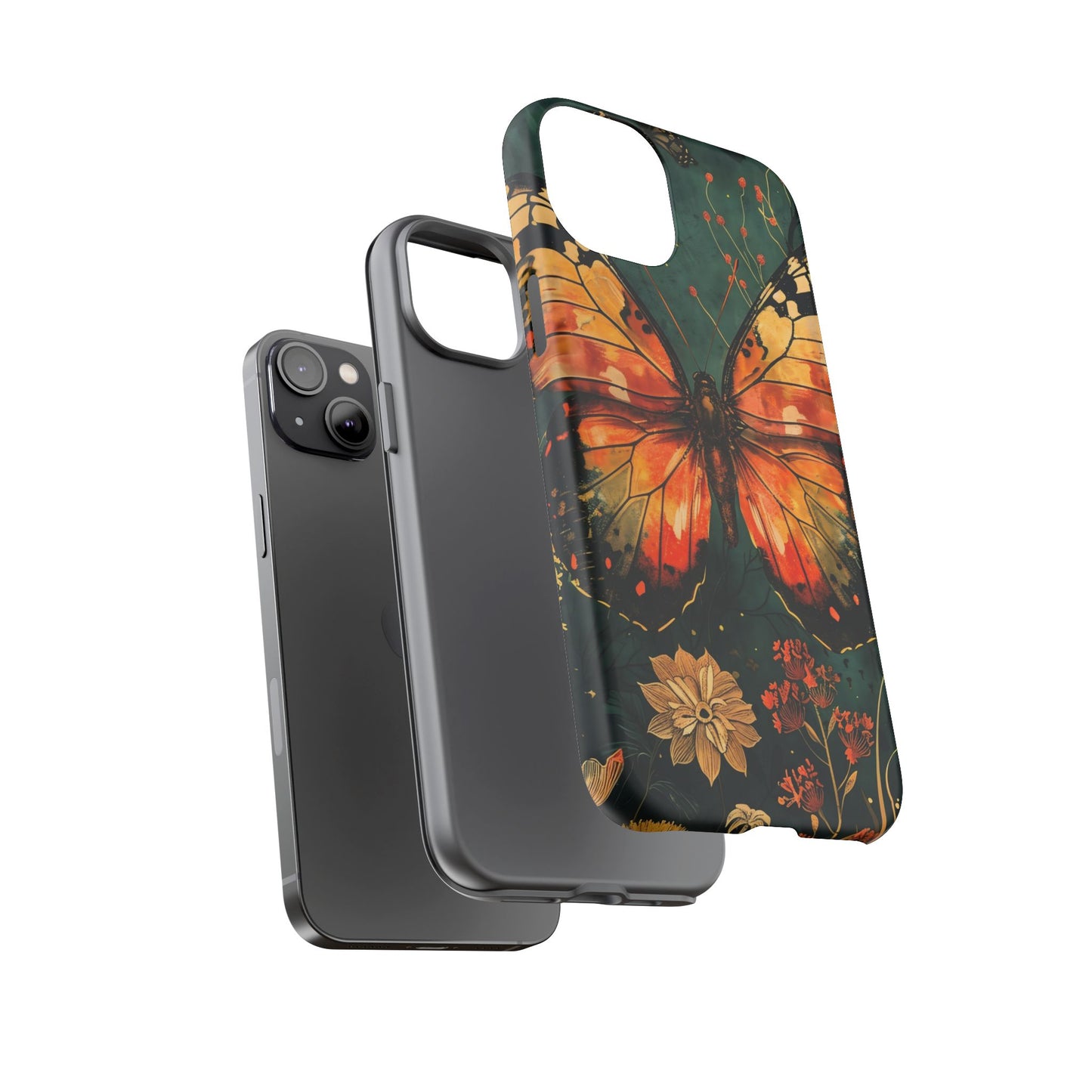 Butterfly Phone Case – Tough Cases for Nature Lovers, Floral Design, Butterfly Art, Unique Gift, Eco-Friendly Protection