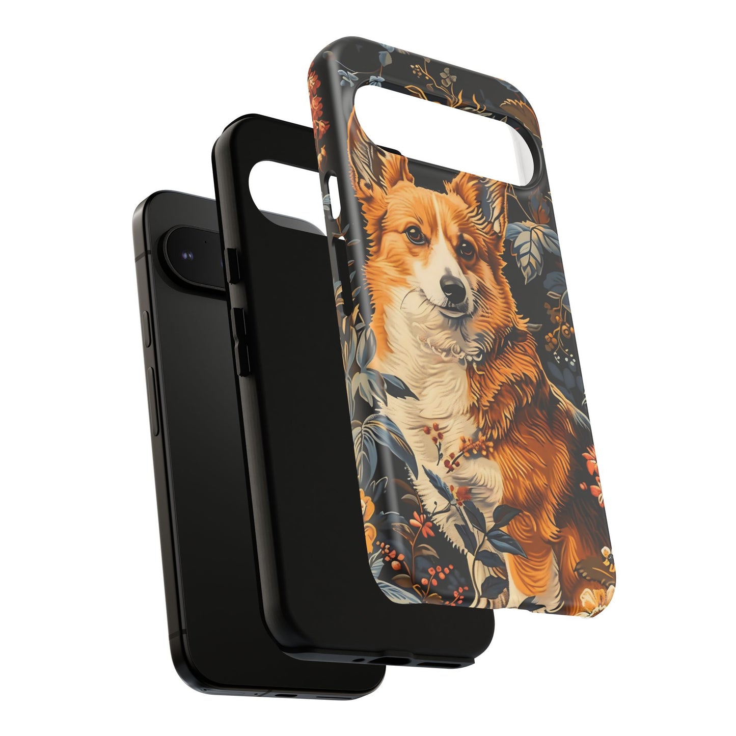 Corgi Floral Phone Case - Tough Cases for Dog Lovers, Cute Pet Accessories, Gift for Dog Owners, Floral Design, Personalized Tech Cover