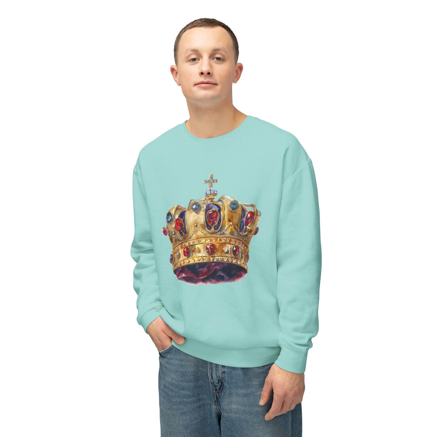 Unisex Lightweight Crewneck Sweatshirt - British Royal Crown