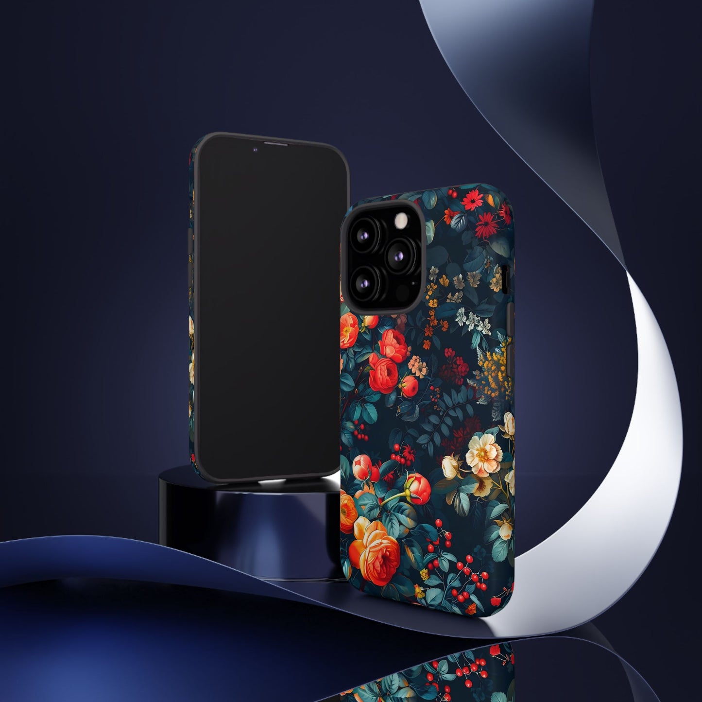 Floral Phone Case - Tough Cases, iPhone Protection, Elegant Floral Design, Gift for Her, Stylish Tech Accessory