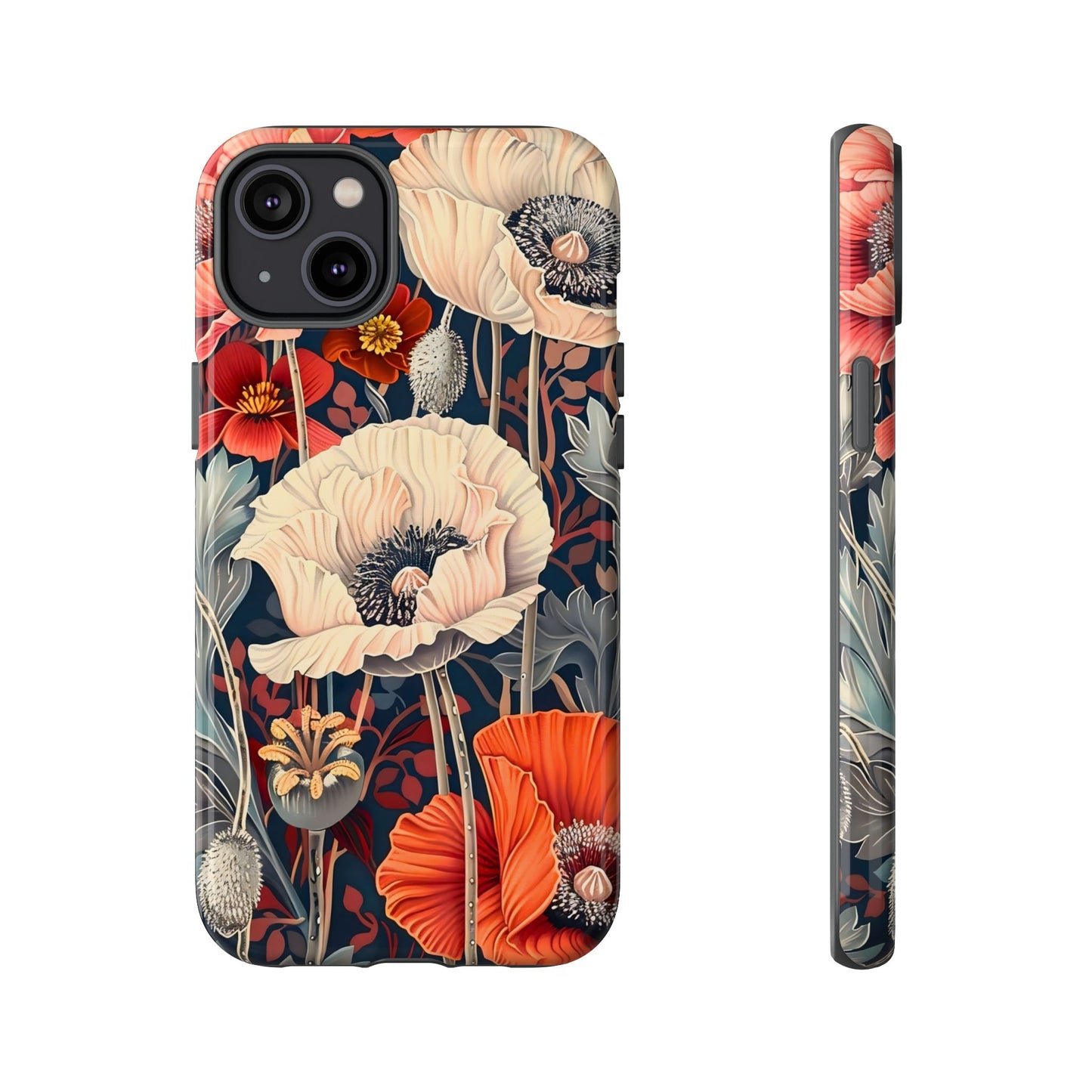 Floral iPhone Case, Tough Phone Cover, Artistic Protection, Flower Design, Unique Gift for Her, Phone Accessory, Trendy Tech