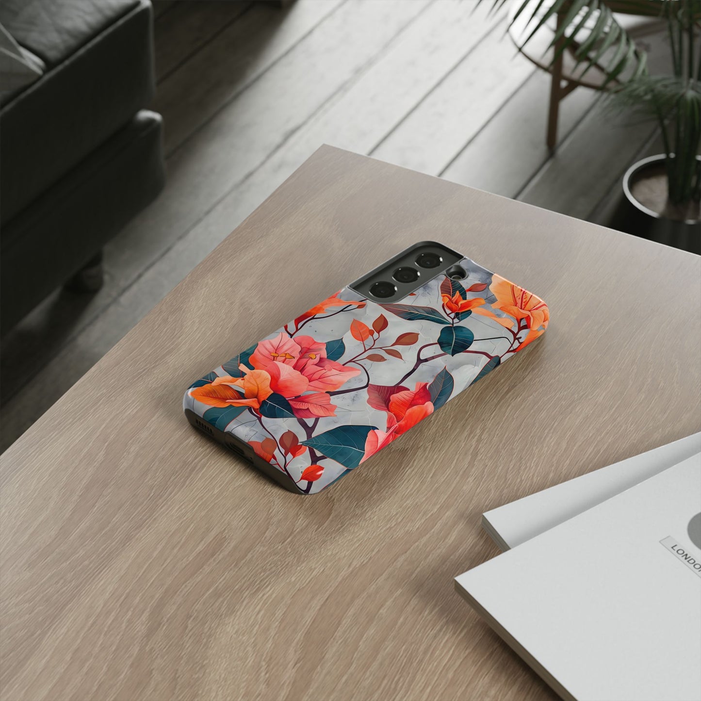 Floral Phone Case, Tough Cases, Flower Power, Gift for Her, Decorative Phone Cover, Trendy Accessories, Everyday Style