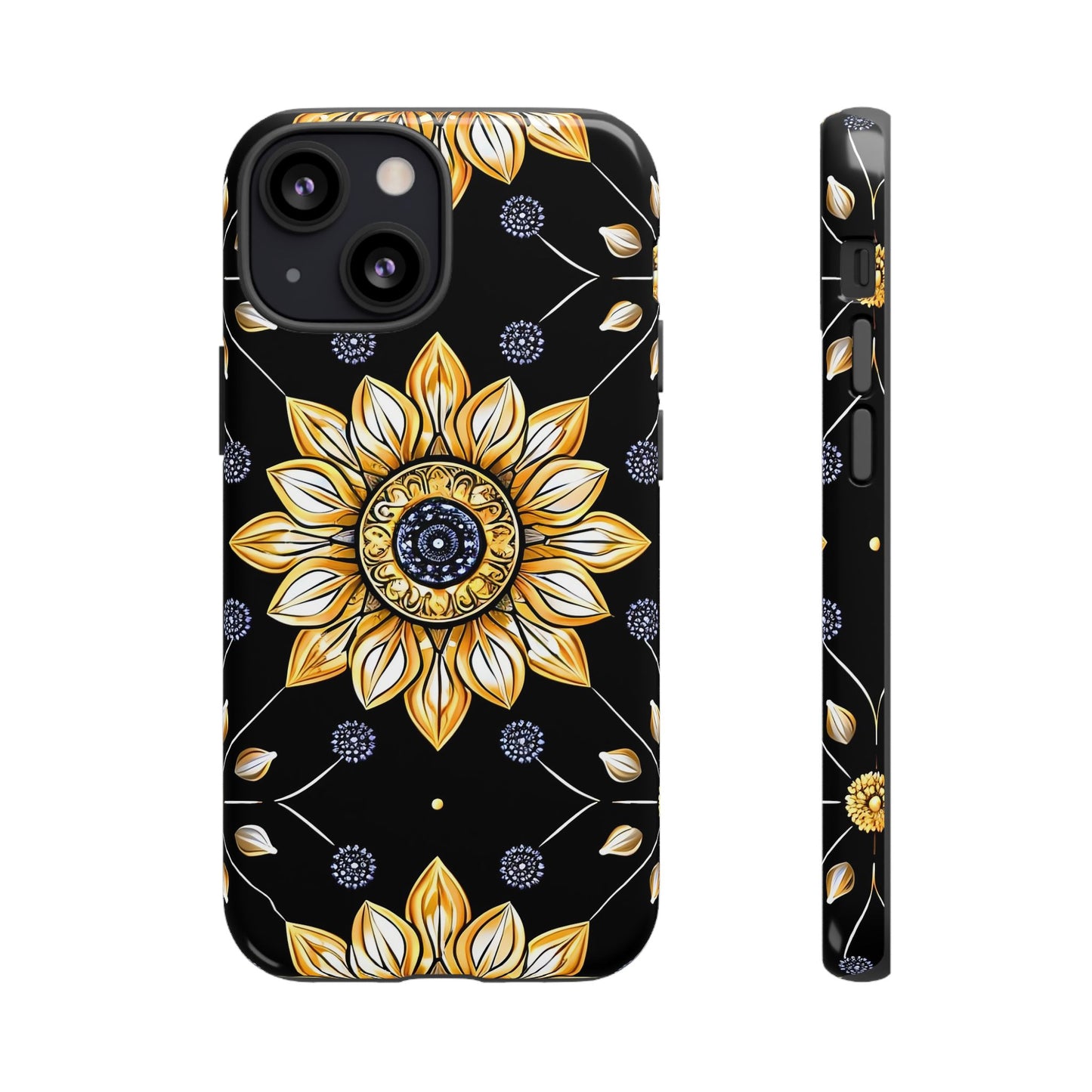 Floral Phone Case with Mandala Design, Tough Cases for iPhone & Samsung, Boho Style, Gift for Her, Unique Accessories