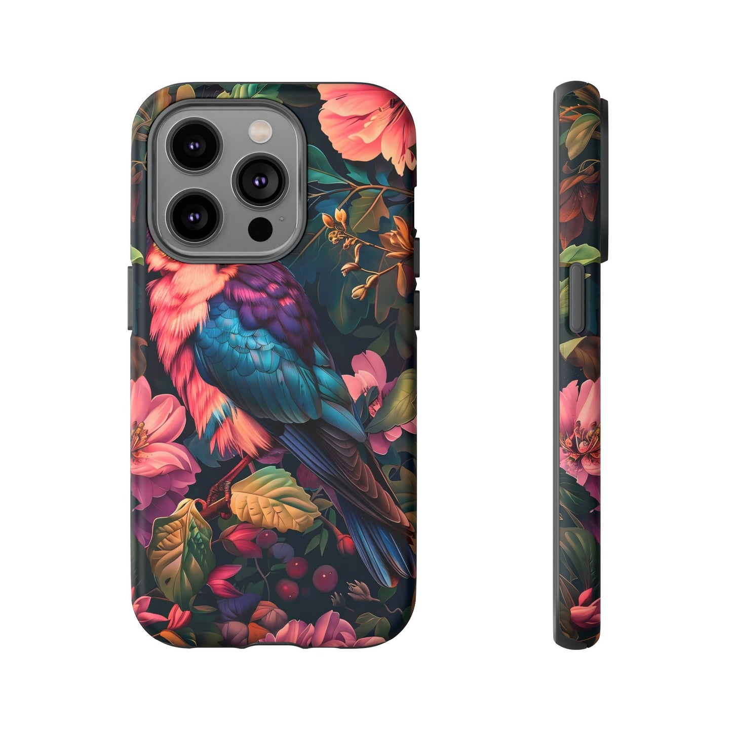 Tough Cases: Vibrant Tropical Bird Phone Case, Floral Smartphone Cover, Nature Lover Gift, Boho Phone Accessory, Cute Bird Case