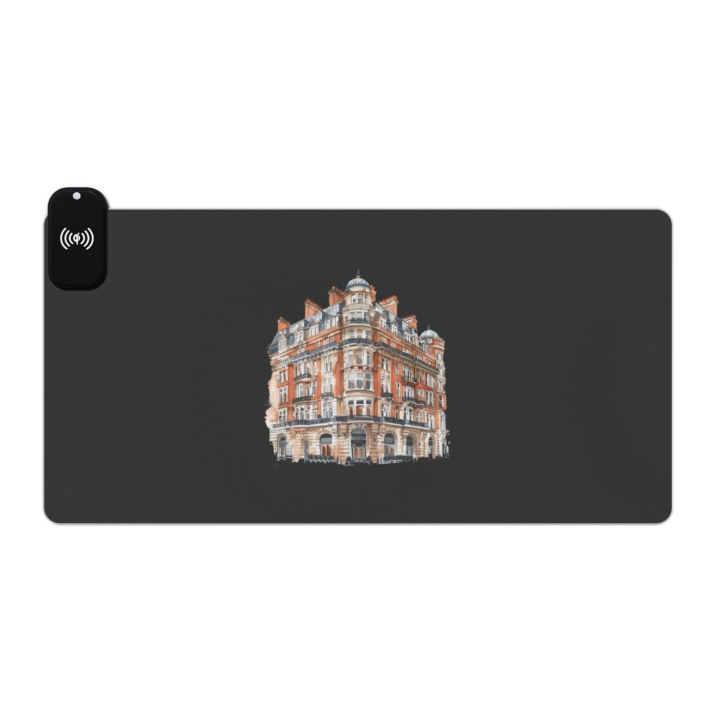 Grand Brick Building – London Architecture - LED Gaming Mouse Pad with Wireless Charging - Perfect for Gamers, Office Spaces, Ecosystem Accessory, Unique Desk Decor, Gift Idea