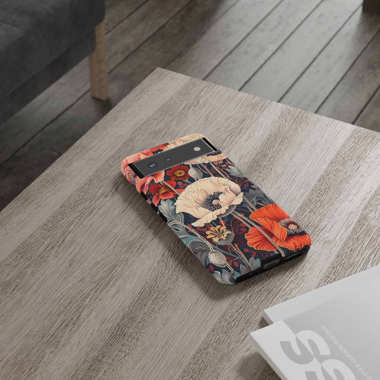Floral iPhone Case, Tough Phone Cover, Artistic Protection, Flower Design, Unique Gift for Her, Phone Accessory, Trendy Tech