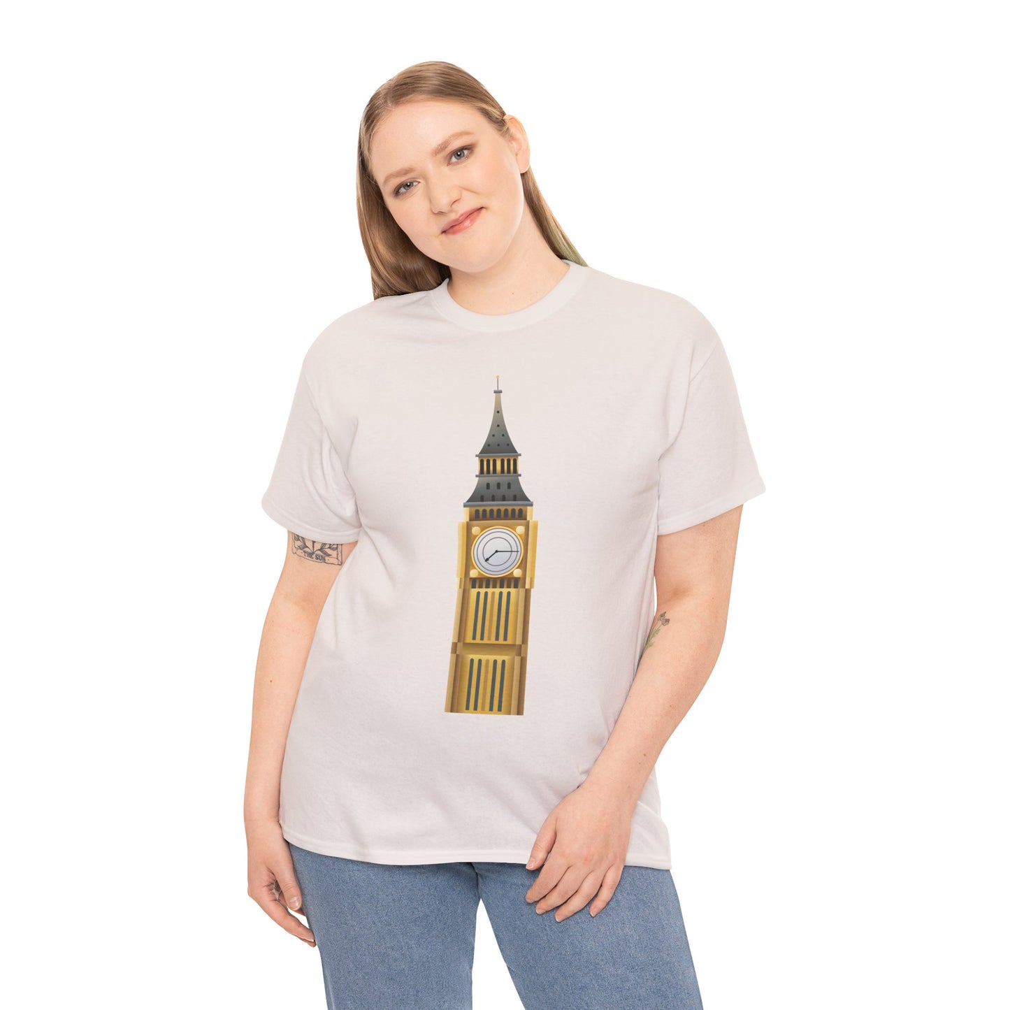 Unisex Heavy Cotton Tee - Towering Time Big Ben and British Heritage