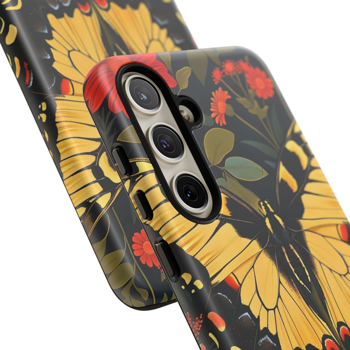 Butterfly Floral Phone Case, Tough Cases with Vibrant Design, Protective Cover for Nature Lovers, Gift for Her
