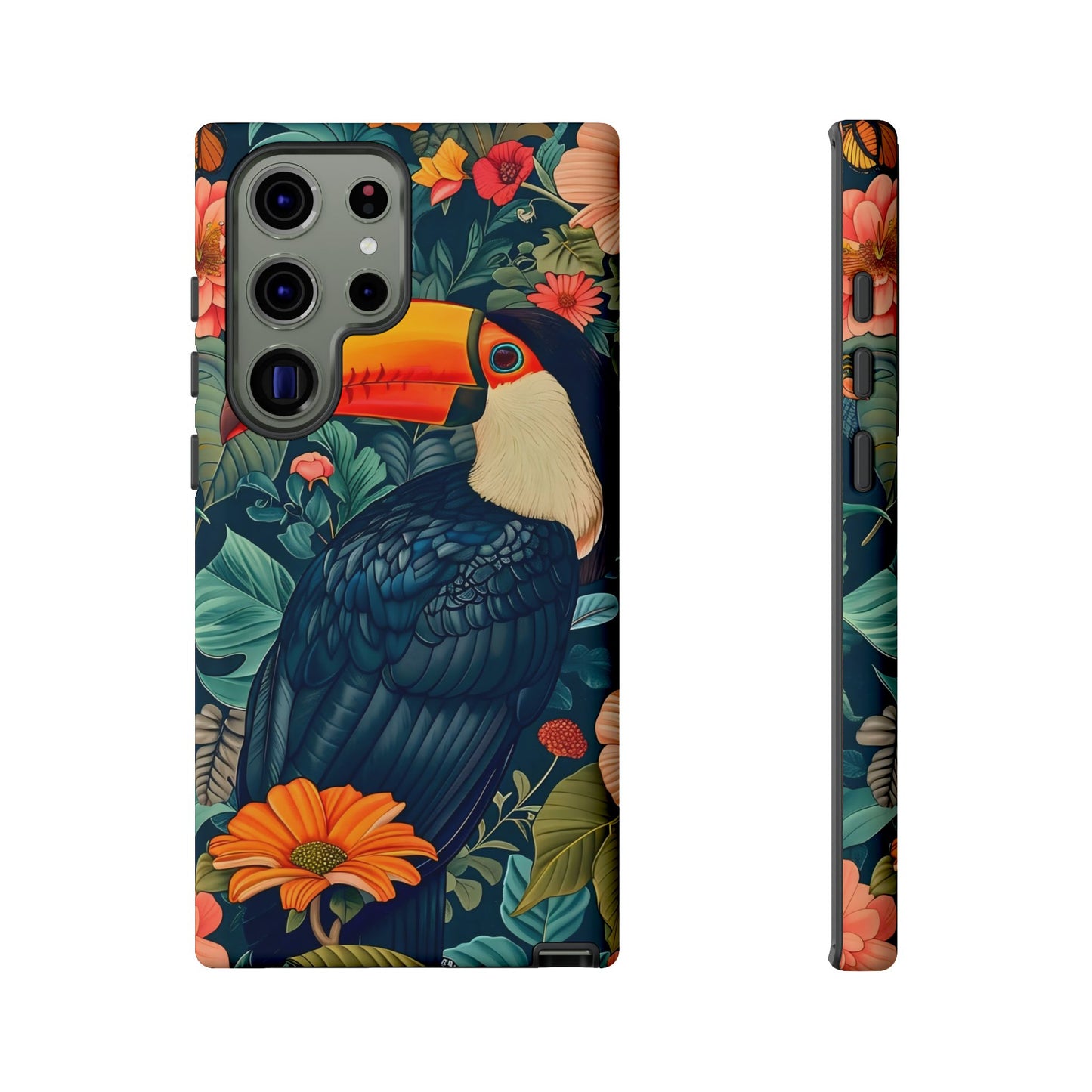 Tropical Toucan Phone Case - Cute Animal Design, Nature Lover Gift, Floral Pattern, Bird Lover Accessory, Summer Vibes