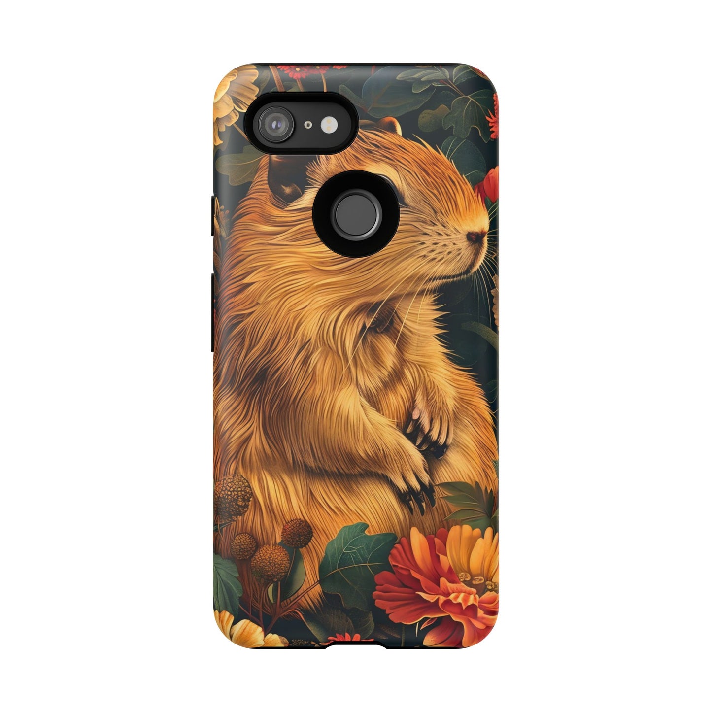 Cute Animal Phone Case, Floral Design Tough Cases for Nature Lovers, Gifts for Her, Customizable Mobile Accessory, Pet Lover Phone Cover
