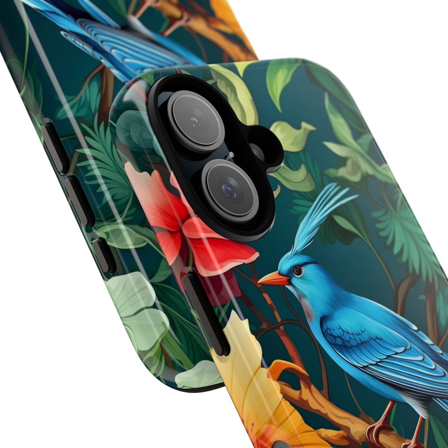 Tough Cases - Vibrant Bird Phone Case, Floral Design, Nature Lover, Unique Gift, Stylish Protection, Phone Accessories