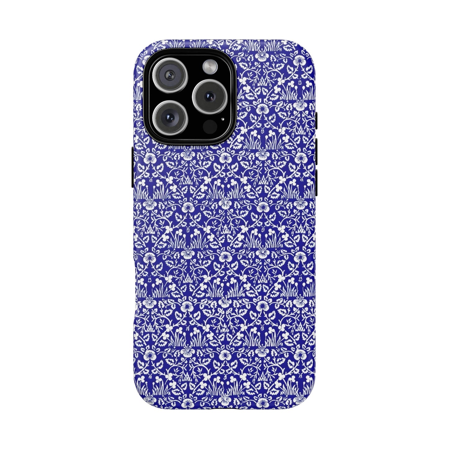 Elegant Floral Phone Case - Tough Cases, Blue Floral Design, Stylish Phone Accessory, Unique Gift, Modern Tech Protection