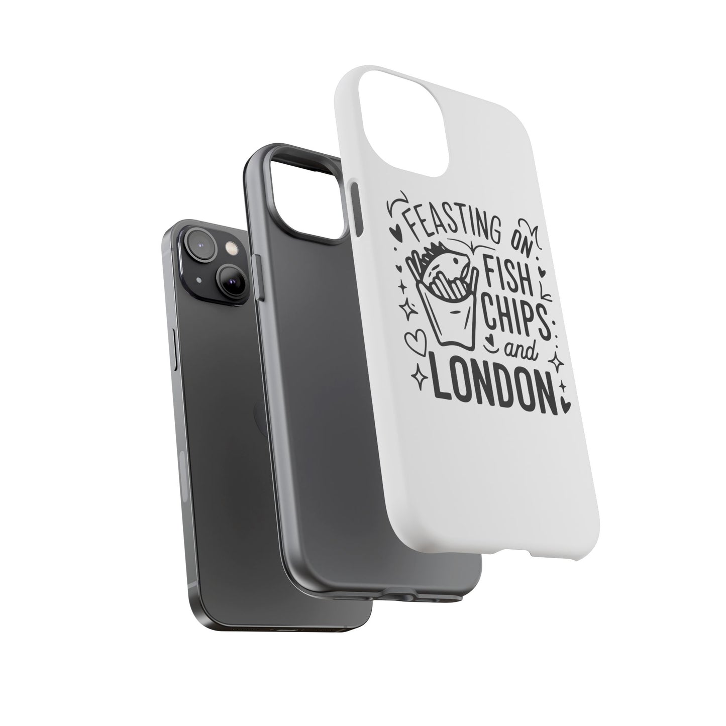 London Fish & Chips Phone Case | Fun Gift for Foodies, Travel Lovers, London Souvenir, Unique Accessories, Personalization Option
