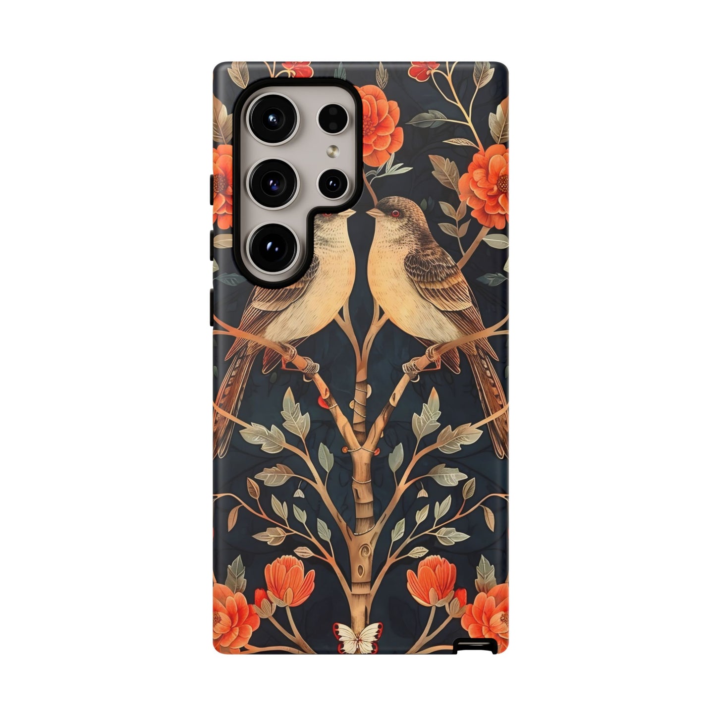 Floral Phone Case – Tough Cases with Bird Design, Unique Gift for Nature Lovers, Stylish Tech Accessory, Phone Cover, Artistic Case