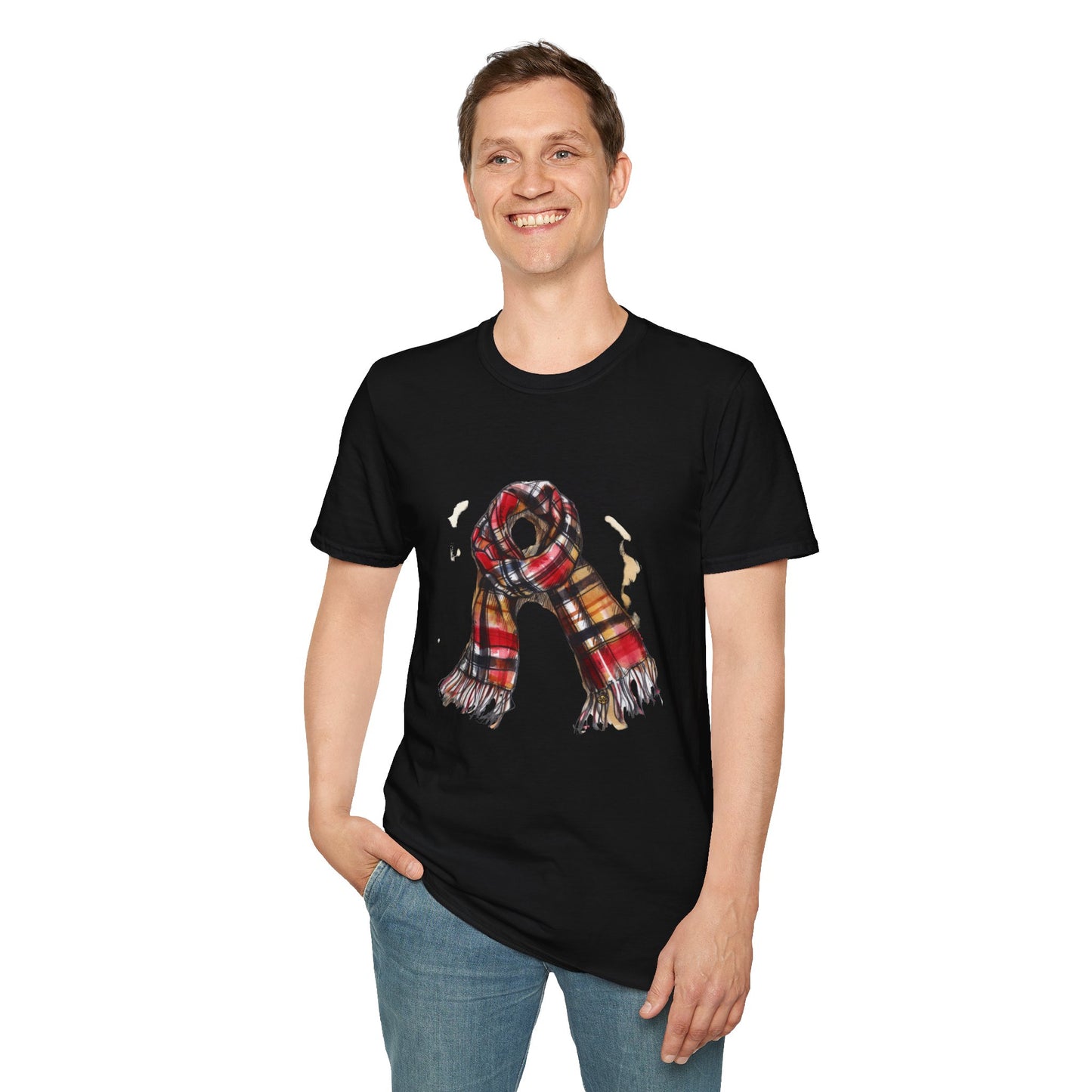 Unisex Softstyle T-Shirt - Fashionable British Plaid Scarf