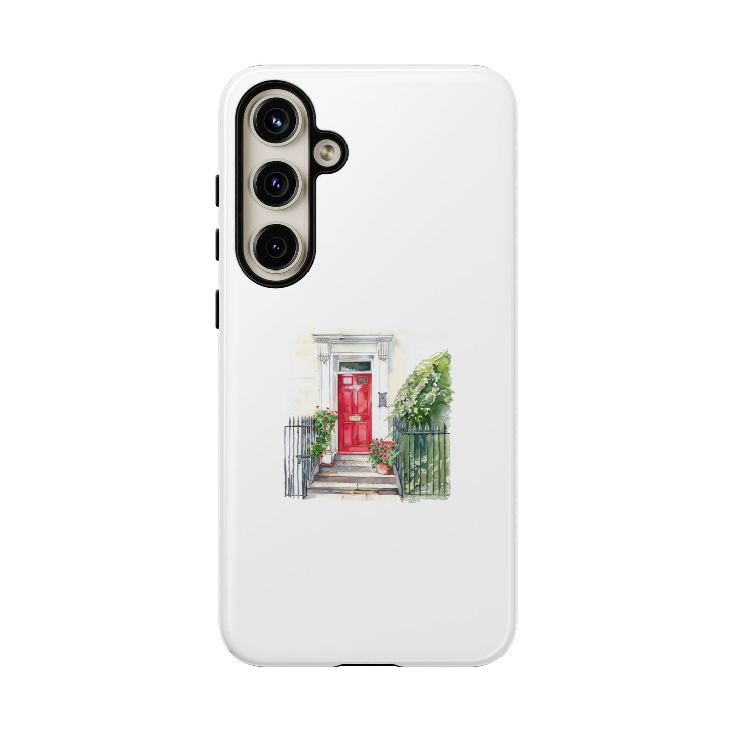 Artistic Phone Case - Charming Red Door Design for Stylish Protection