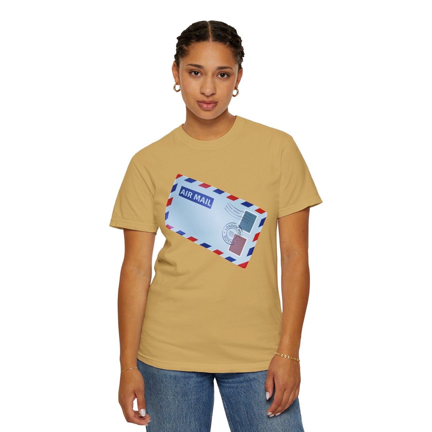 Unisex Garment-Dyed T-shirt - Vintage British Air Mail - Classic Postal Design