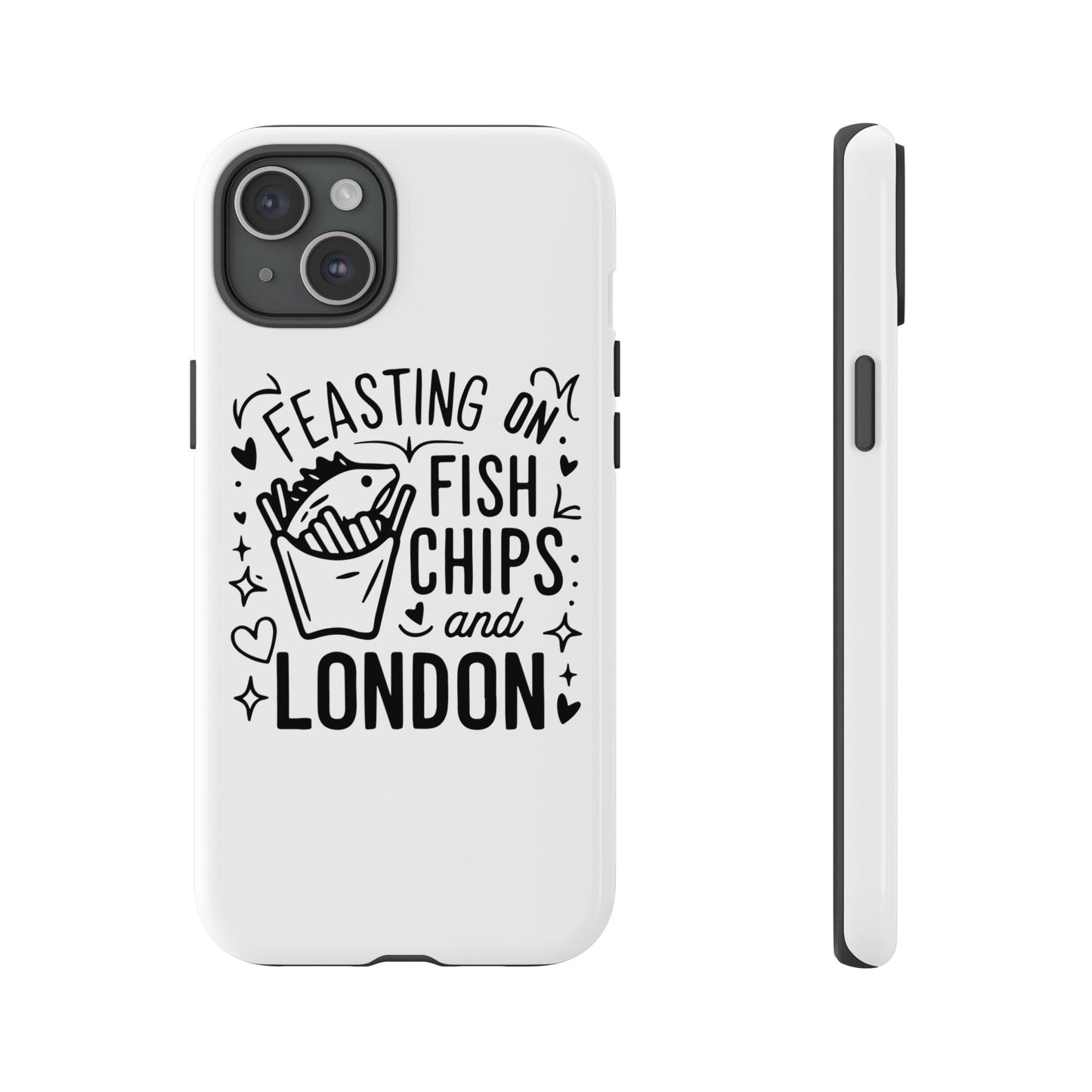 London Fish & Chips Phone Case | Fun Gift for Foodies, Travel Lovers, London Souvenir, Unique Accessories, Personalization Option