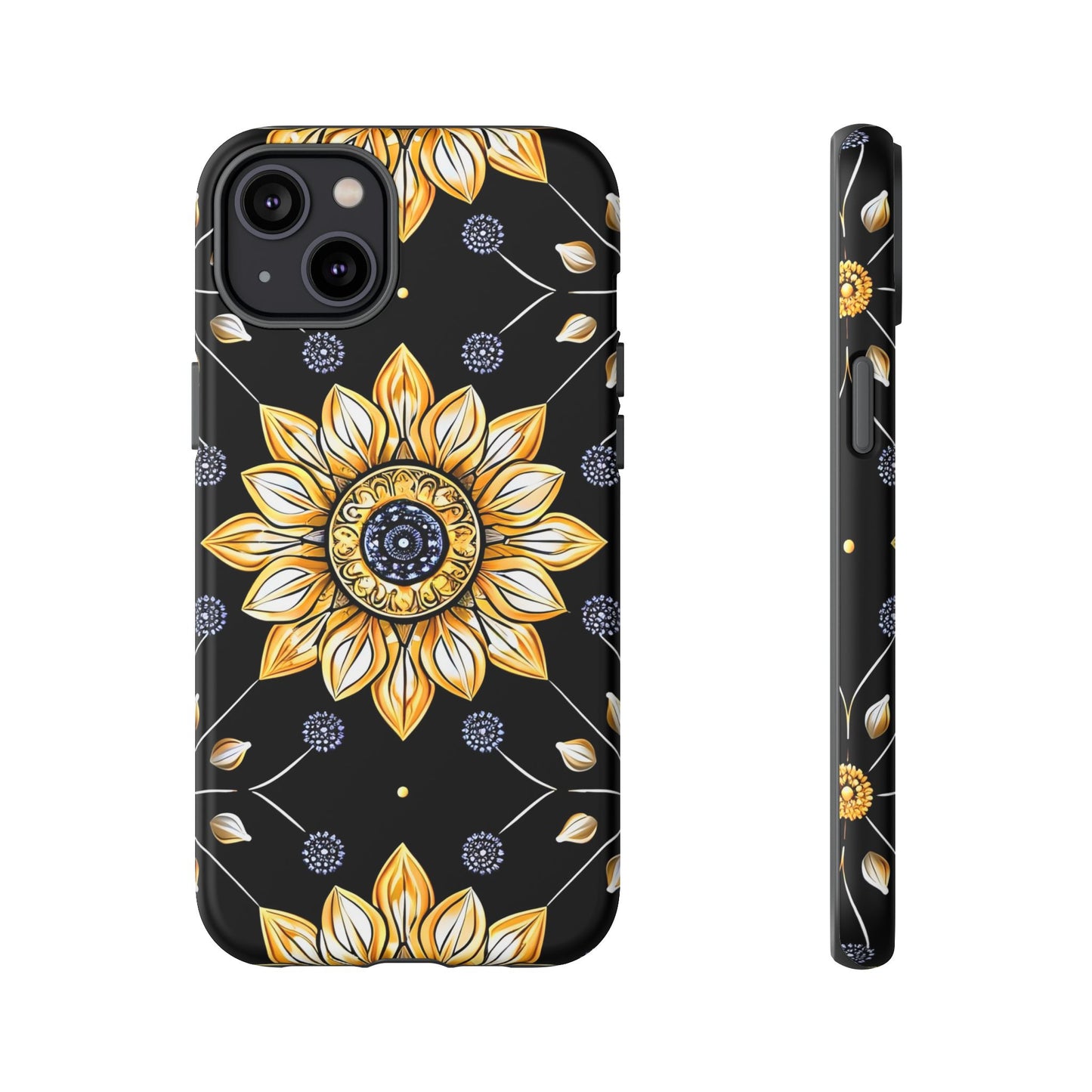 Floral Phone Case with Mandala Design, Tough Cases for iPhone & Samsung, Boho Style, Gift for Her, Unique Accessories